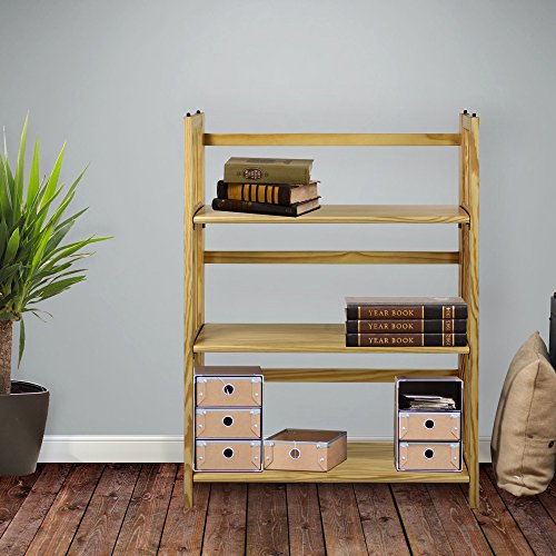 Casual Home 3-Shelf Folding Stackable Bookcase (27.5