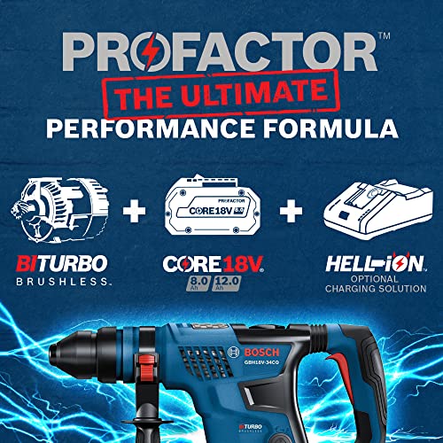 BOSCH GBH18V-34CQN PROFACTOR? 18V Connected-Ready SDS-plus? Bulldog? 1-1/4 In. Rotary Hammer (Bare Tool)