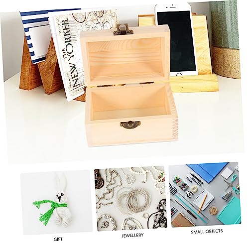 Ciieeo 1pc Pirate Treasure Chest Wooden Box The Ordinary Kit Earring Storage Organizer Letter Decor Chest