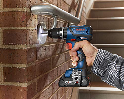 BOSCH GXL18V-251B25 18V 2-Tool Combo Kit with 1/4 In. and 1/2 In. Two-In-One Impact Driver, Compact Tough 1/2 In. Hammer Drill/Driver and (2) CORE18V 4.0 Ah Batteries