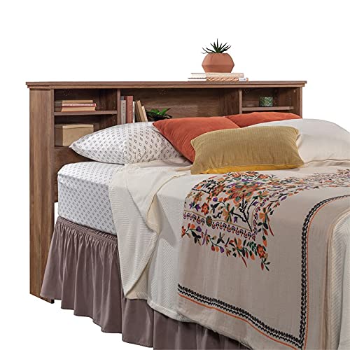 Pemberly Row Engineered Wood Full-Queen Bookcase Headboard in Natural, Headboard, Bedroom Furniture