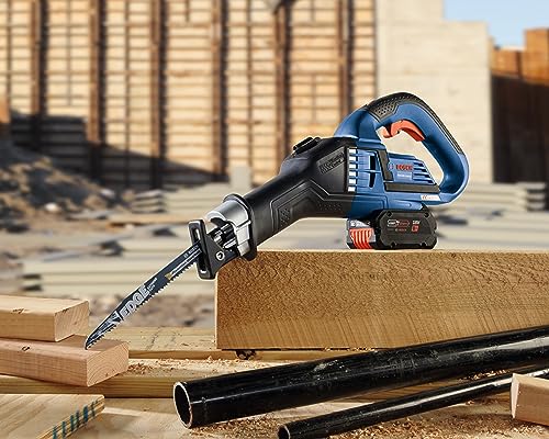 BOSCH GSA18V-125K14A 18V EC Brushless 1-1/4 In.-Stroke Multi-Grip Reciprocating Saw Kit with (1) CORE18V? 8 Ah High Power Battery