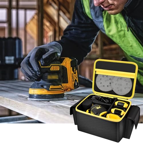 Bag Compatible with DEWALT 20V MAX Orbital Sander/for DEWALT 20V MAX* Belt Sander, Cordless Orbital Power Tools Storage Cover for Sandpapers & Battery Charger and Accesories (Case Only)