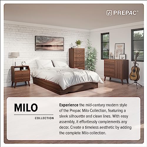 Prepac Milo Mid-Century 6 Drawer Dresser For Bedroom, 16