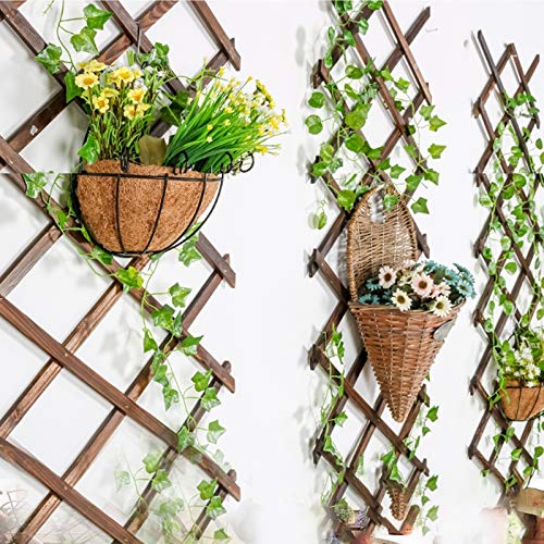 Iceyyyy Wood Lattice Wall Planter - Expandable Hanging Wooden Planter Trellis Frame, Indoor Air Plant Vertical Rack Wall Decor for Room Garden