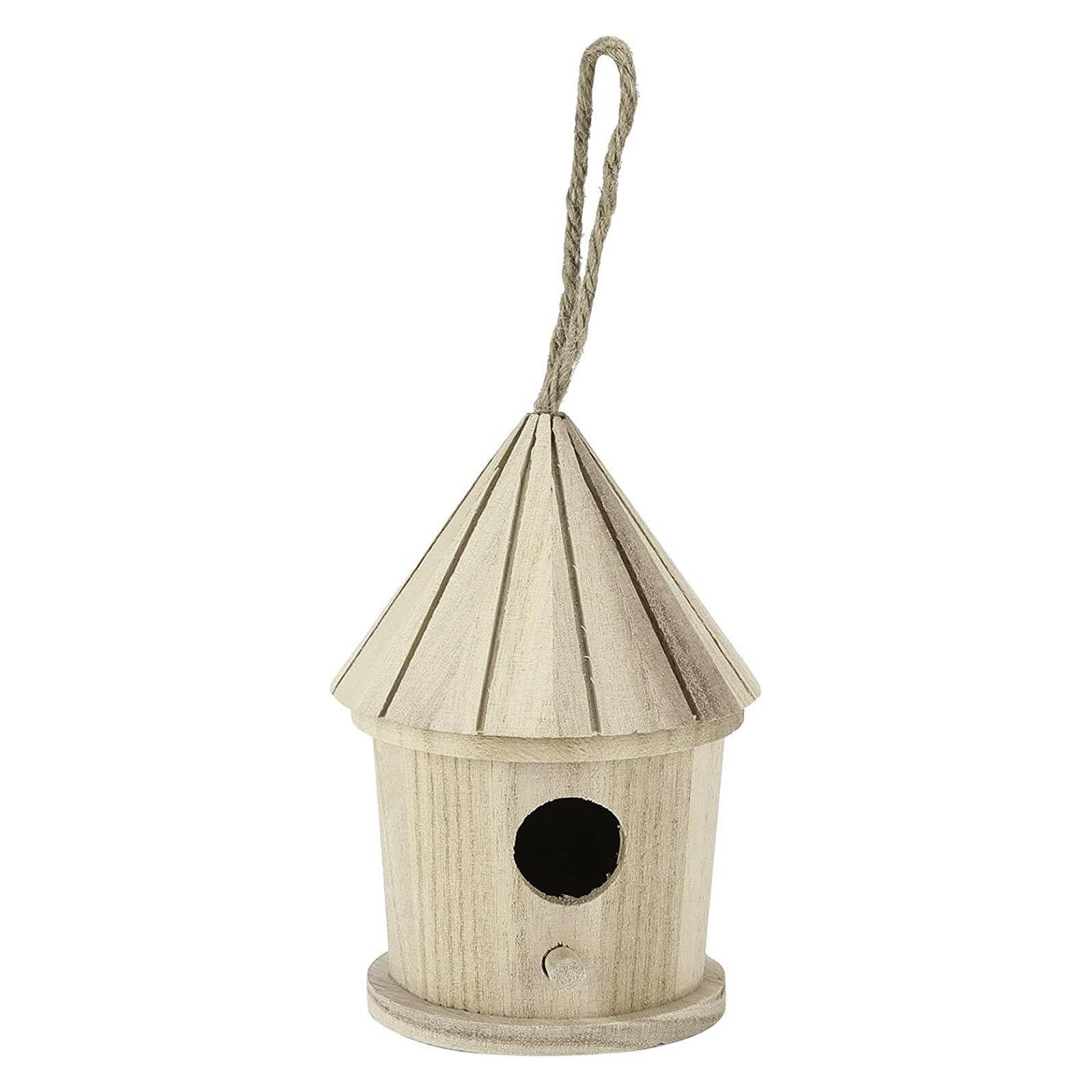 Wallfire 2pcs Natural Wooden Birdhouse for Outdoor,Unfinished Bird House Garden Backyard Balcony Decoration