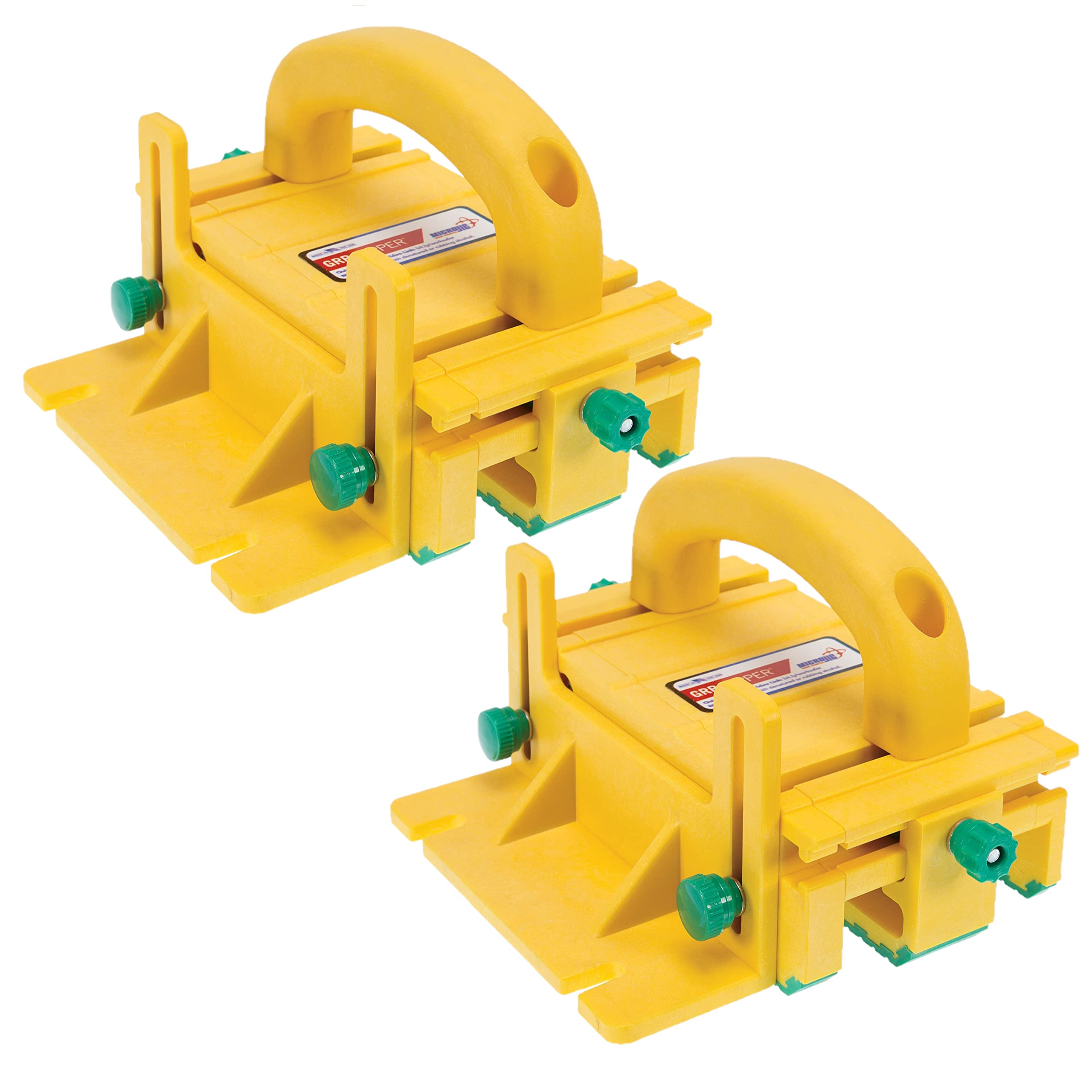 MICROJIG GRR-RIPPER GR-100 3D Adjustable Table Saw Pushblock, 2-Pack, Yellow