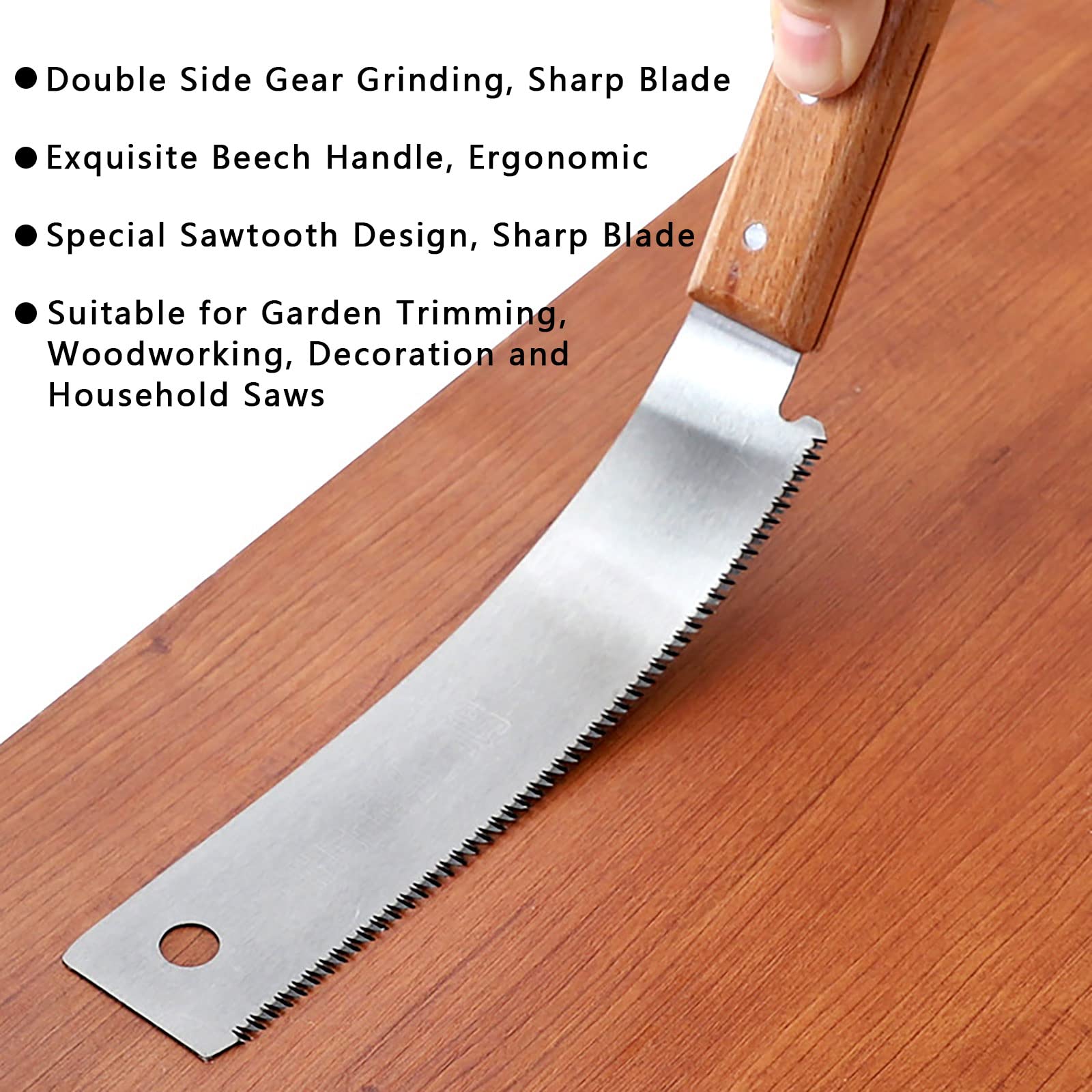Small Hand Saw, 12inch Woodworking Flush Cut Trim Saw Single Sided Teeth Flush Cut Saw Small Hand Saw Wooden Handle Flat Saw for Decoration Household Saws