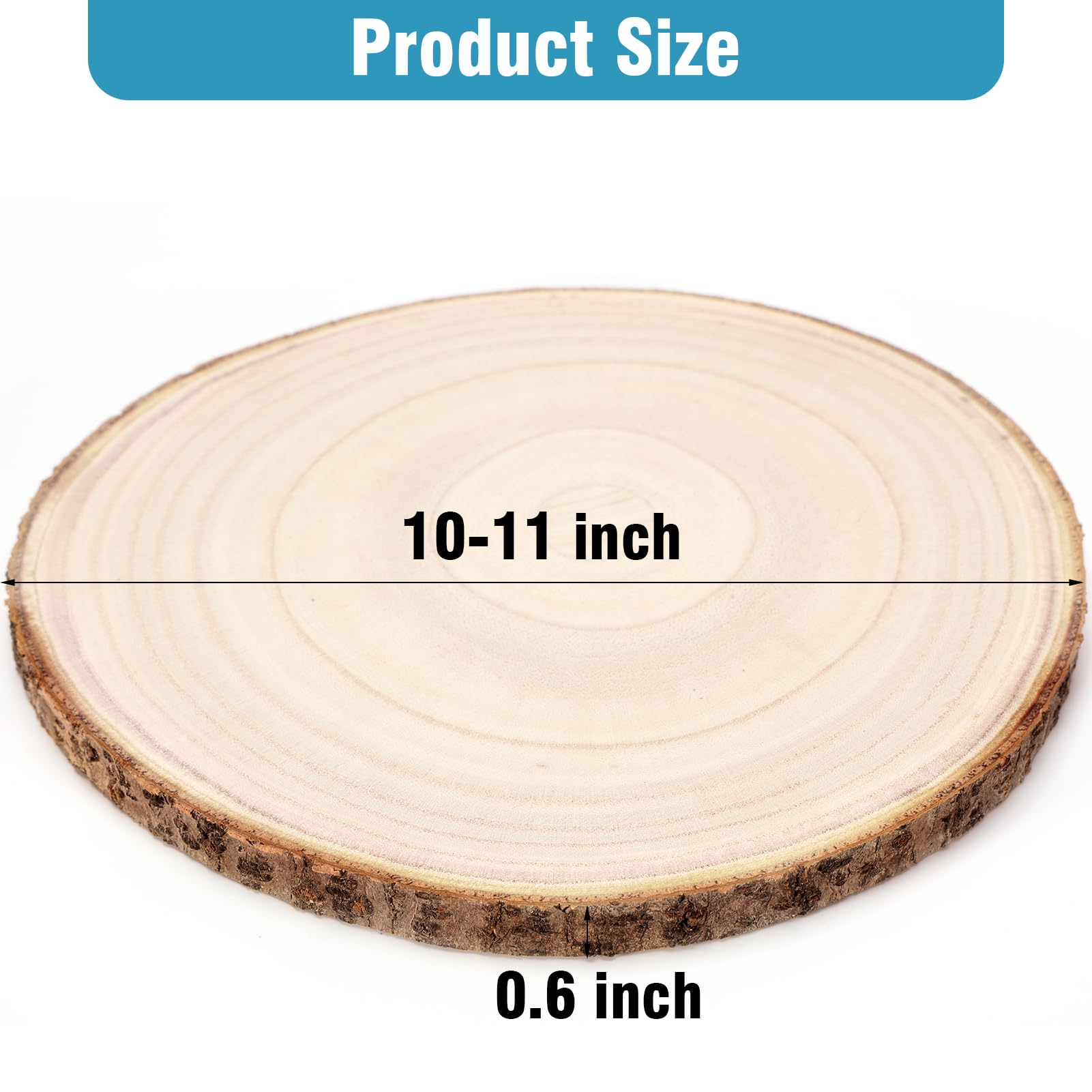 Caydo 4 Piece 10-11 Inch Wood Centerpieces for Tables, Large Wood Slices for Centerpieces for Wedding Table Decoration, Candy Bar, Party, and DIY Projects