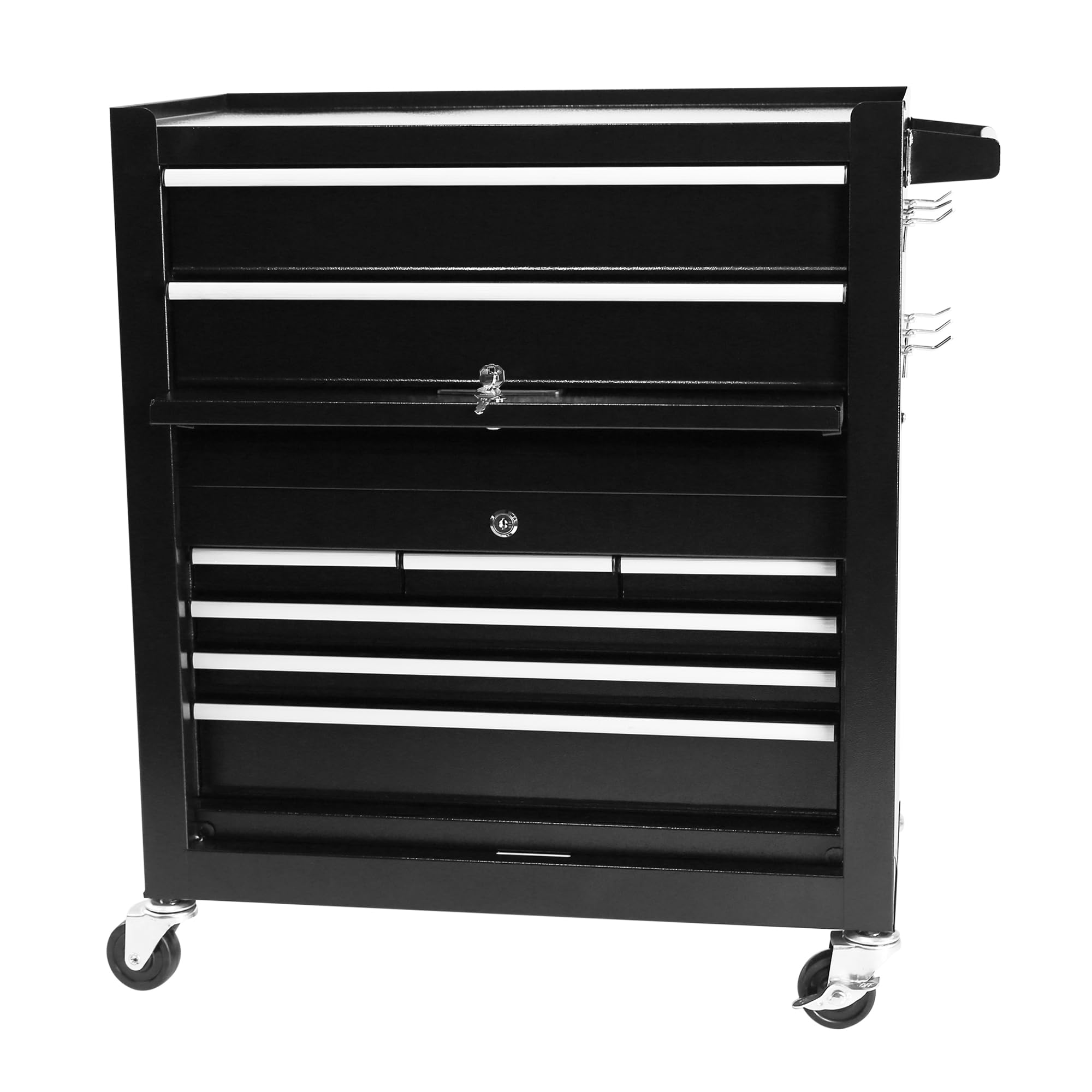 Fulvari Rolling Tool Chest With 8 Drawer, Tool Chest, Tool Box With Wheels, Removable Tool Cabinet, Tool Storage Cabinet With Locking System, Tool Organizer Box for Garage, Warehouse & Repair Shop