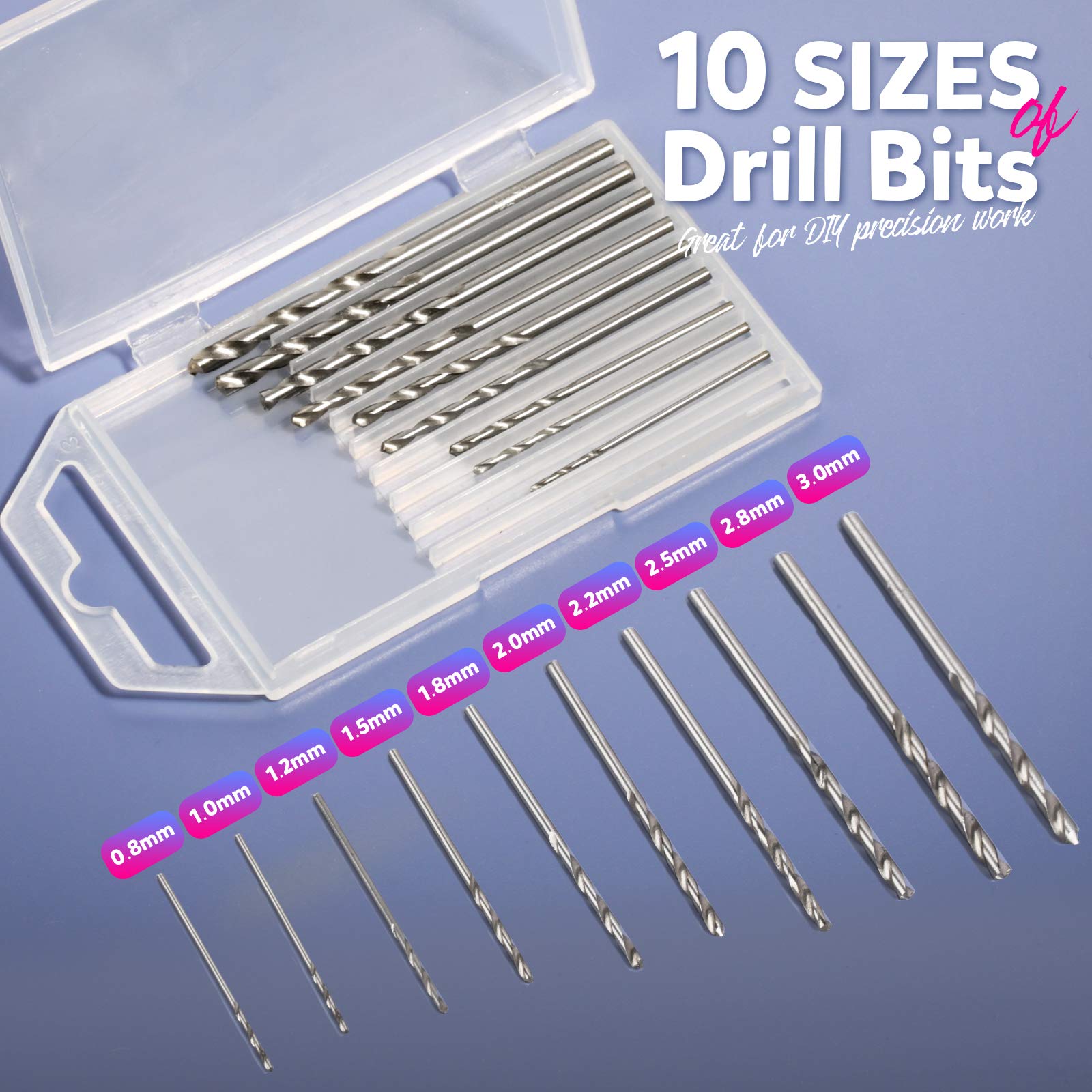 LEOBRO Hand Drill, Pin Vise Hand Drill for Jewelry Making, Mini Drill with Small Drill Bits, Drill Press Vise, 210pcs Keychain Making Supplies, Resin Tools for Jewelry Keychains Miniature Crafts