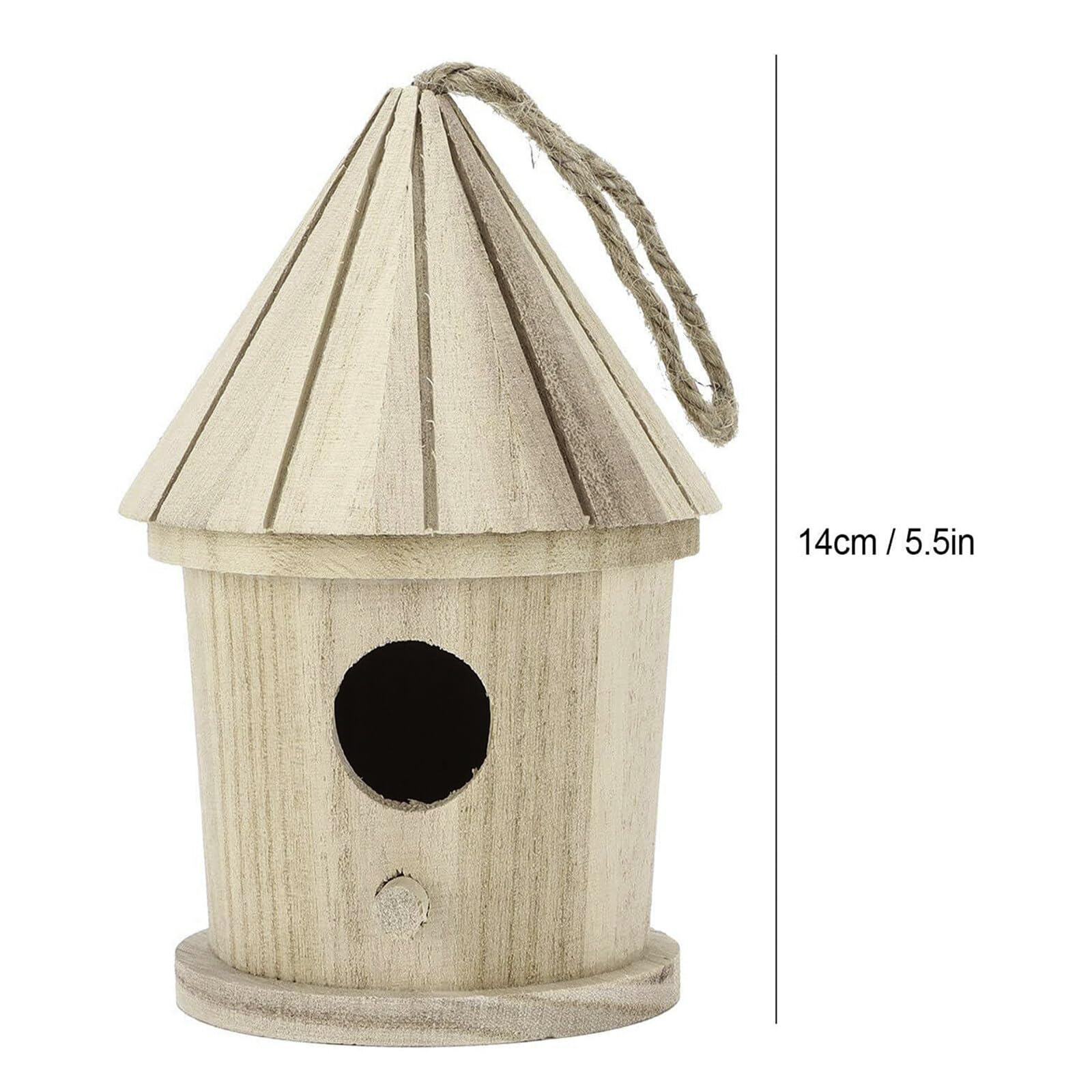 Wallfire 2pcs Natural Wooden Birdhouse for Outdoor,Unfinished Bird House Garden Backyard Balcony Decoration