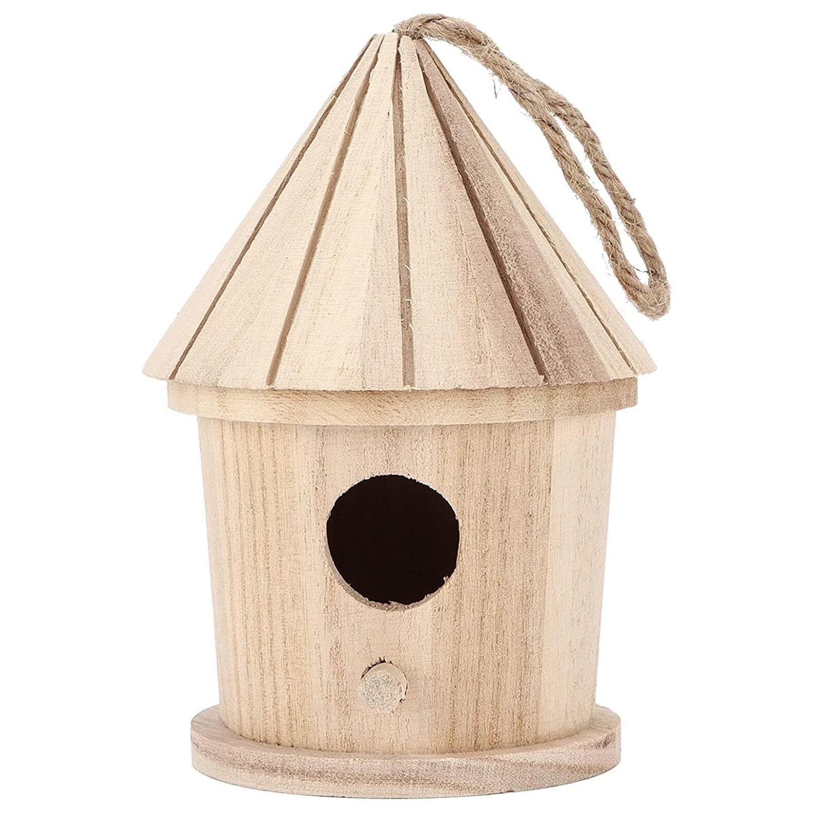 Wallfire 2pcs Natural Wooden Birdhouse for Outdoor,Unfinished Bird House Garden Backyard Balcony Decoration