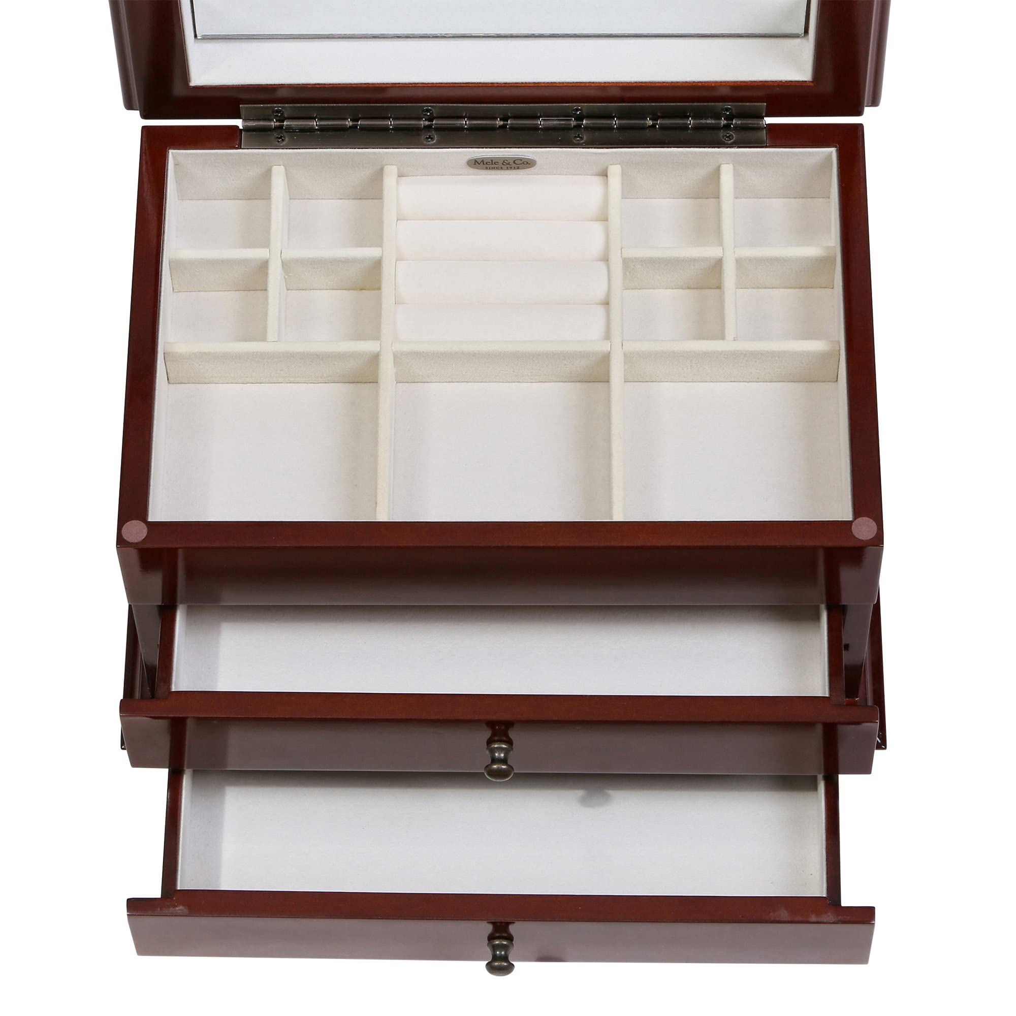 Mele & Co. Brayden Wooden Jewelry Box, Ring, Necklace, and Earring Organizer
