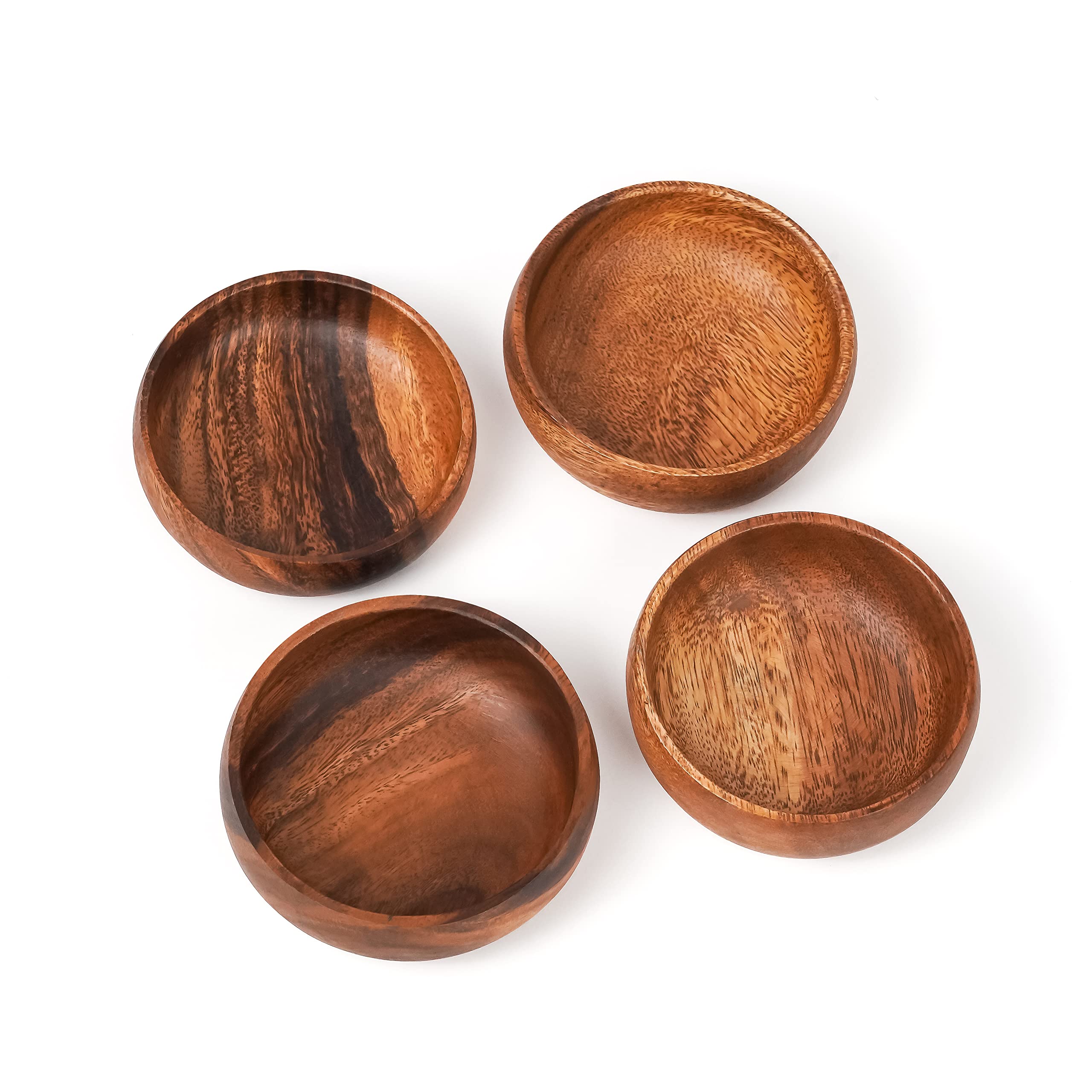 Casa/Legno Authentic Handcrafted Wooden Bowls Set - Exquisite Filipino Craftsmanship for Nuts and Acai Bowls - 4