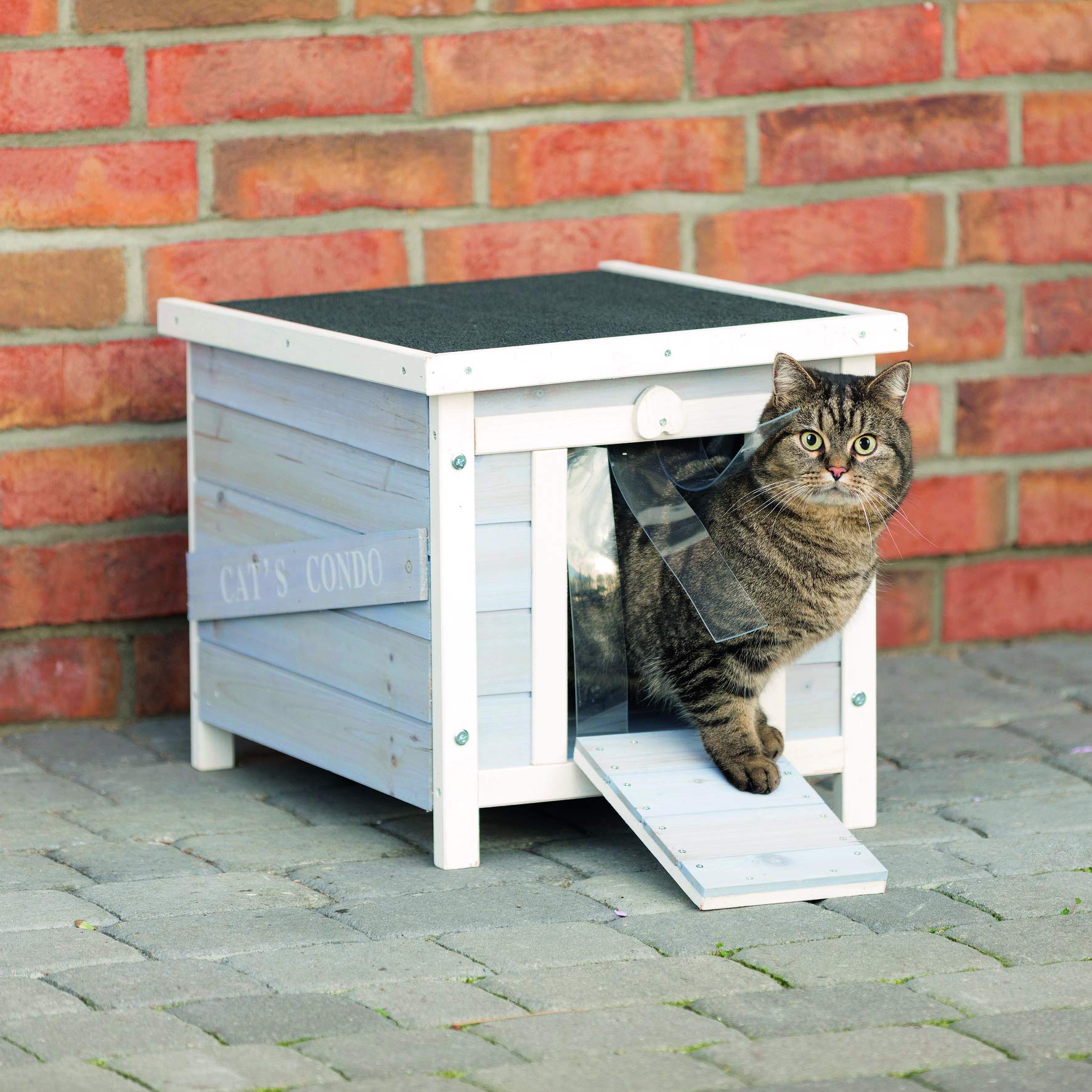 TRIXIE natura Weatherproof Small Outdoor Pet Home, Cat House, Rabbit House, Shelter for Feral Cats or Small Animals