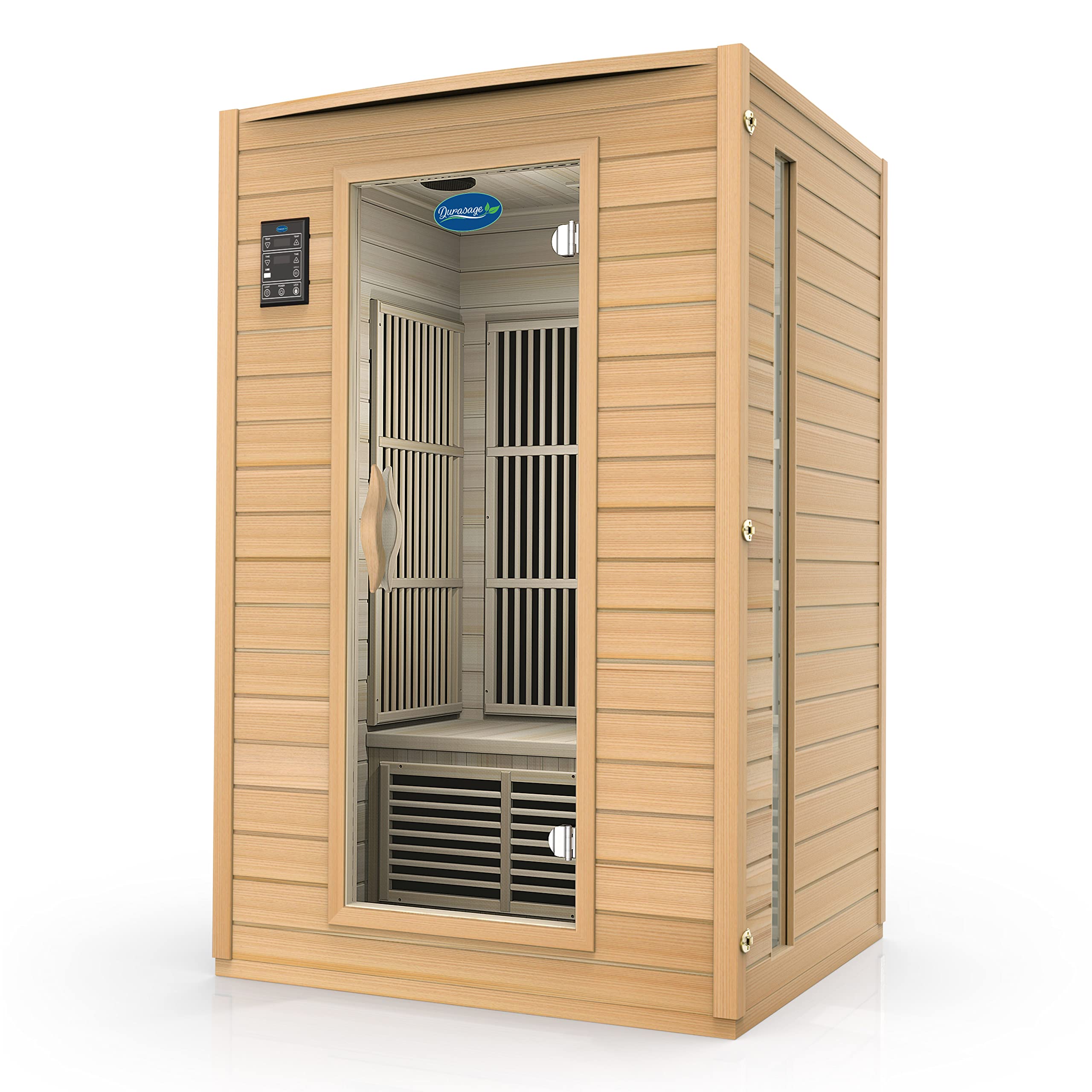Durasage 2-Person Carbon Infrared Sauna - Canadian Hemlock Wooden Sauna - 1700 Watts - Premium Stereo Sound