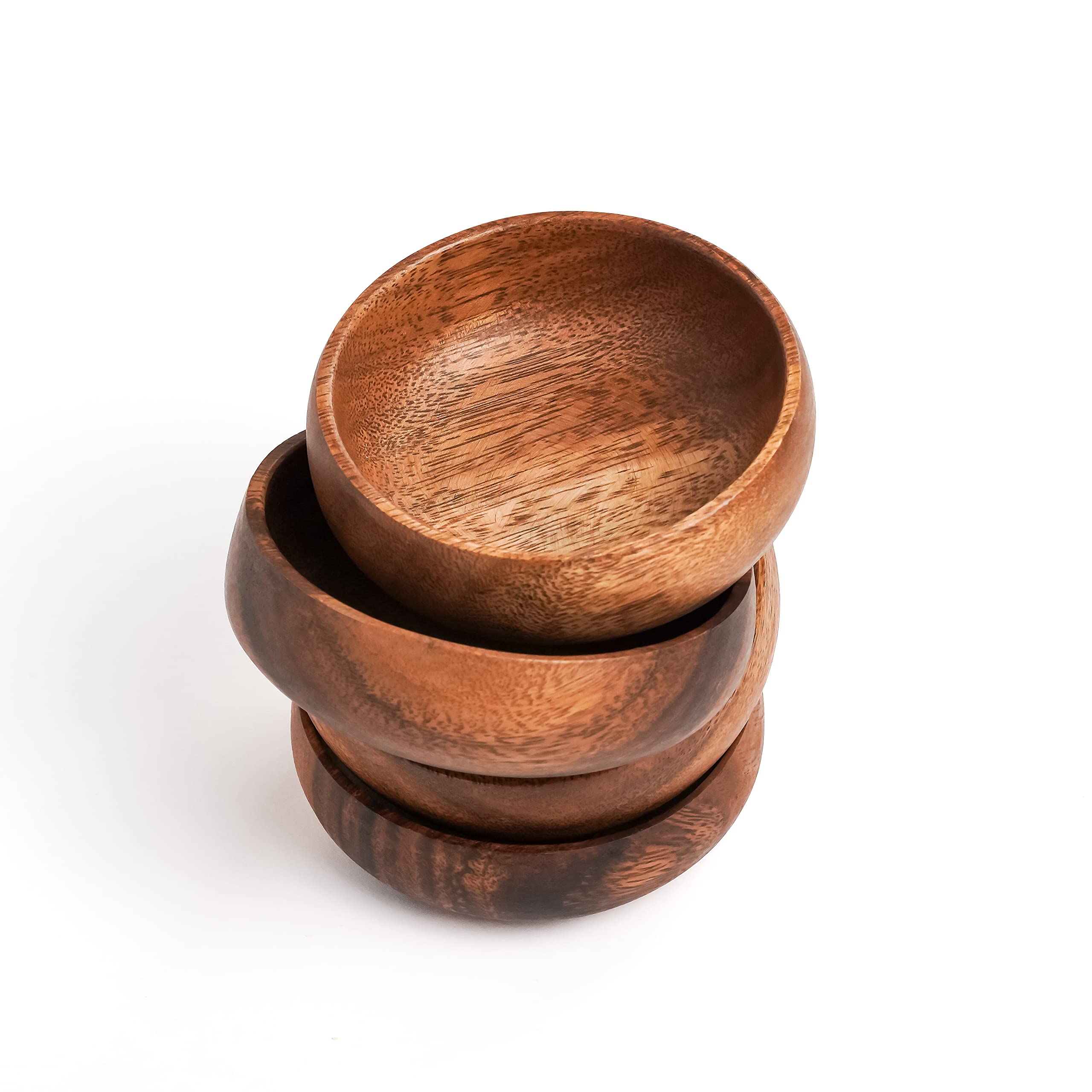 Casa/Legno Authentic Handcrafted Wooden Bowls Set - Exquisite Filipino Craftsmanship for Nuts and Acai Bowls - 4