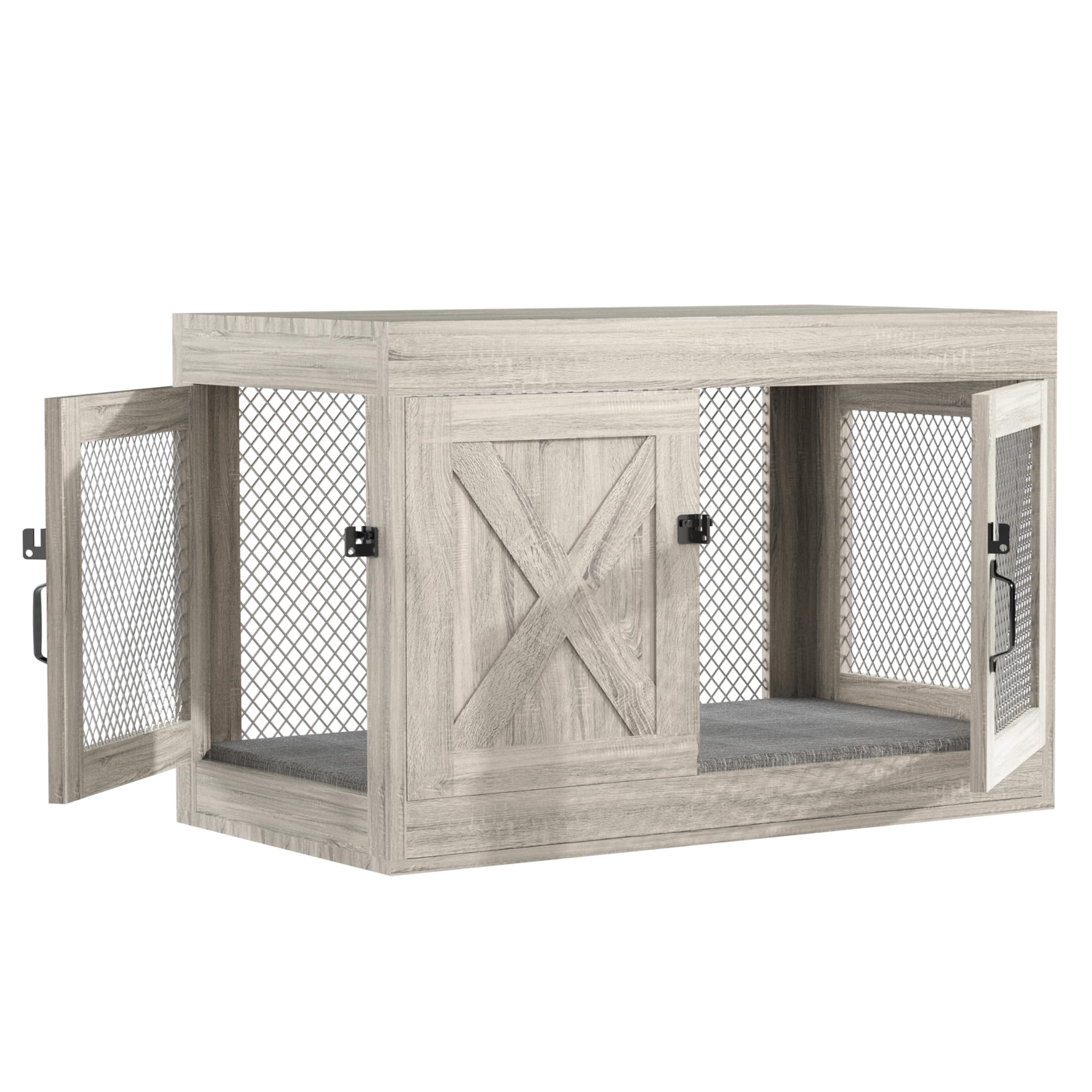 Xilingol Corner Pet Crate/Cage/House Furniture, Wooden Dog Kennel Side End Table for Small Medium Large Dog, Indoor Use