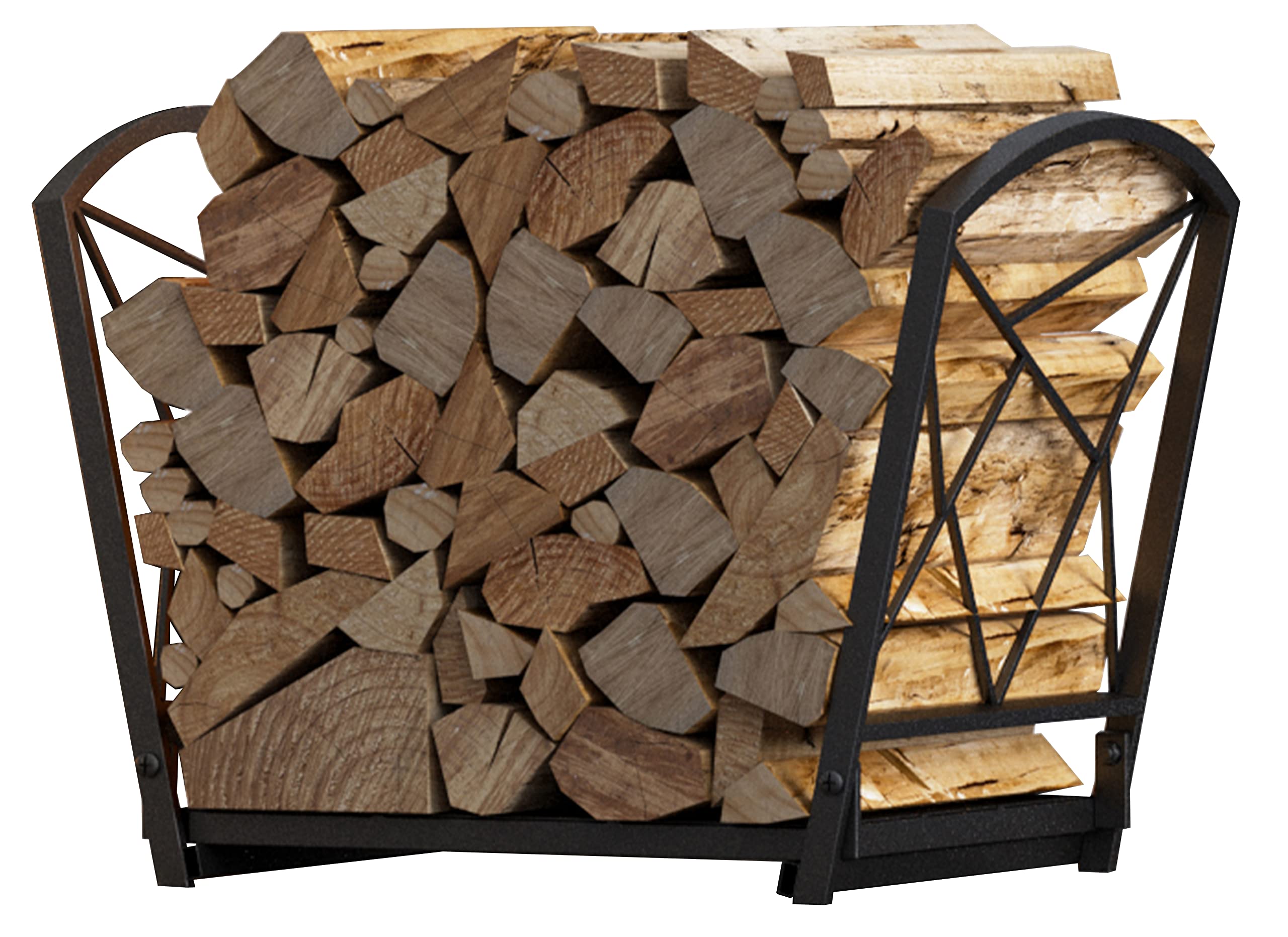 Fire Beauty Firewood Log Rack, Iron Wood Lumber Storage Holder for Fireplace, Heavy Duty Log Storage Bin for Firepit Stove Accessories