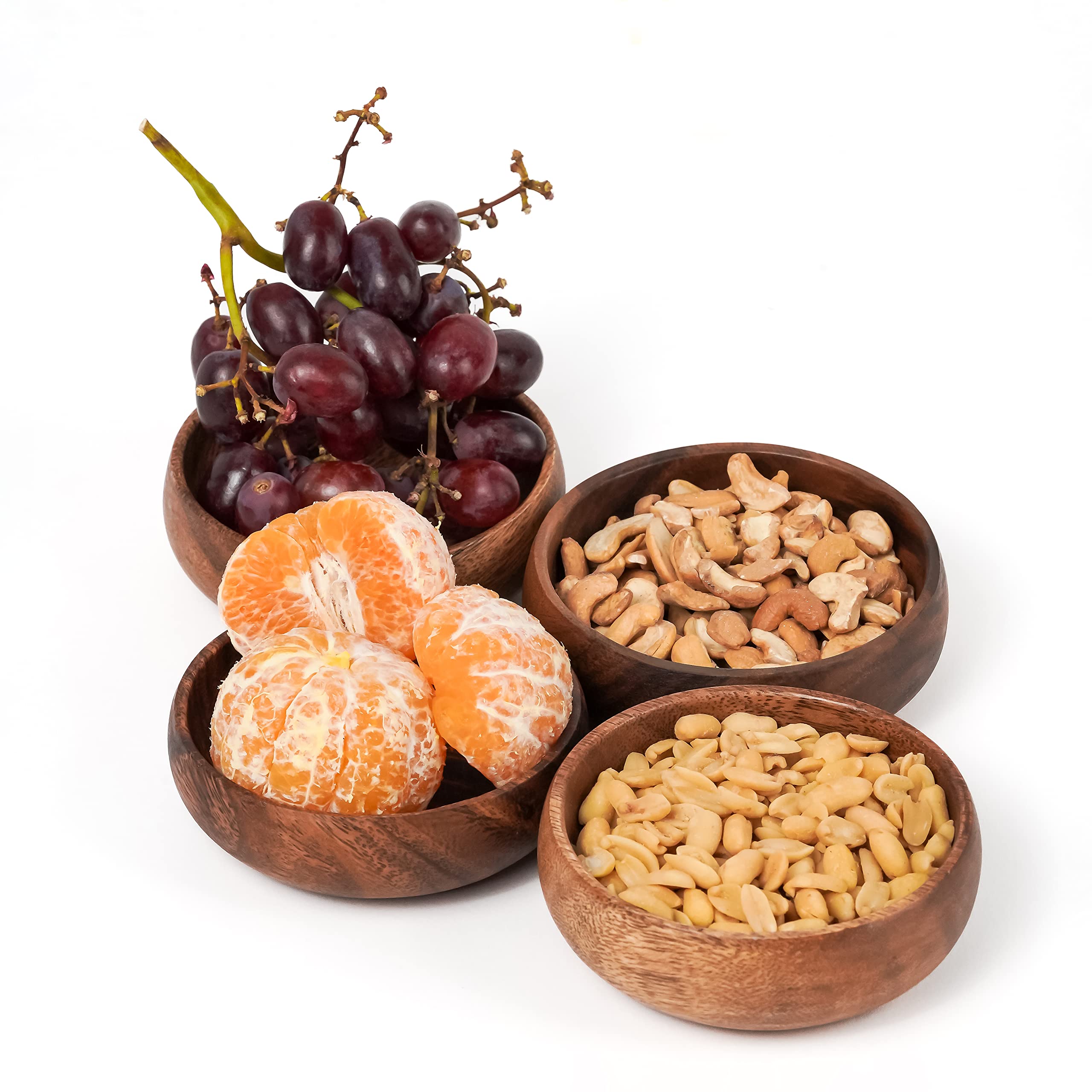 Casa/Legno Authentic Handcrafted Wooden Bowls Set - Exquisite Filipino Craftsmanship for Nuts and Acai Bowls - 4