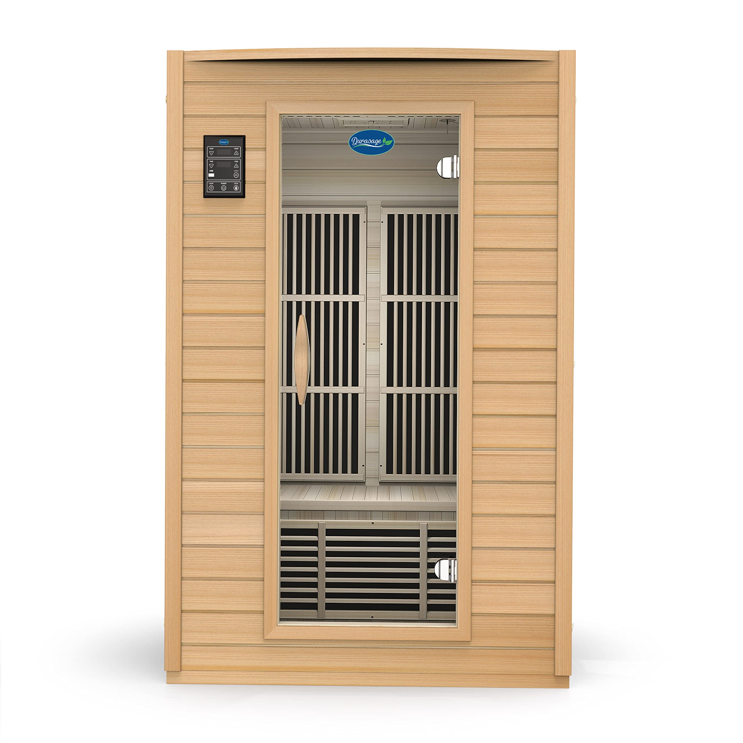 Durasage 2-Person Carbon Infrared Sauna - Canadian Hemlock Wooden Sauna - 1700 Watts - Premium Stereo Sound