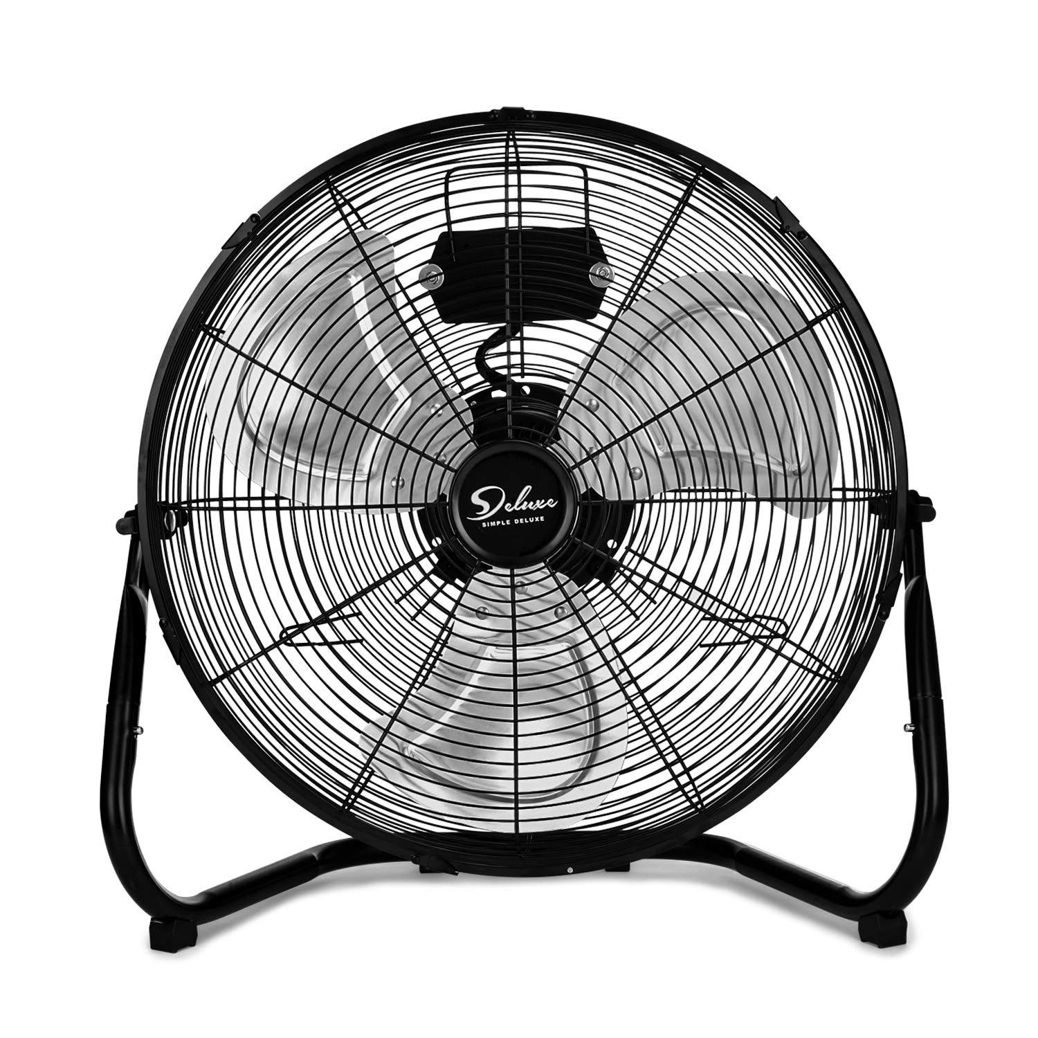 Simple Deluxe 12 Inch 3-Speed High Velocity Heavy Duty Metal Industrial Floor Fans Oscillating Quiet for Home, Commercial, Residential, and