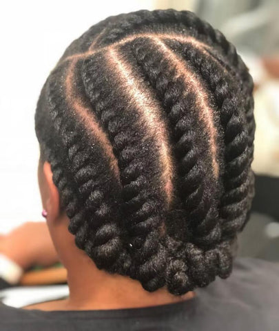 Flat twists are easier to use than cornrows because they don't require any great braiding skills.