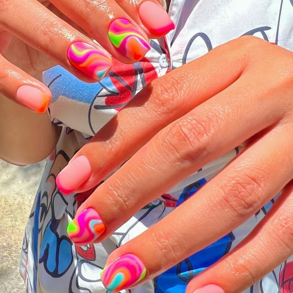 Neon colors press on nails