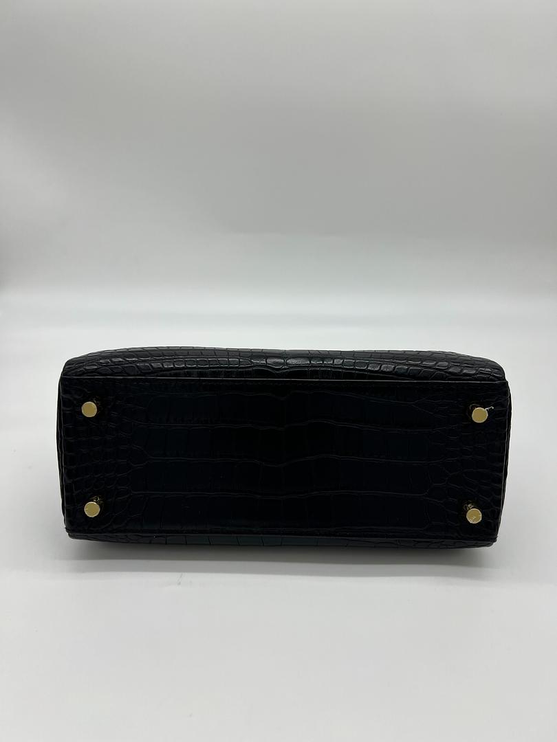 Kelly 25 Matte Alligator Noir Gold Hardware