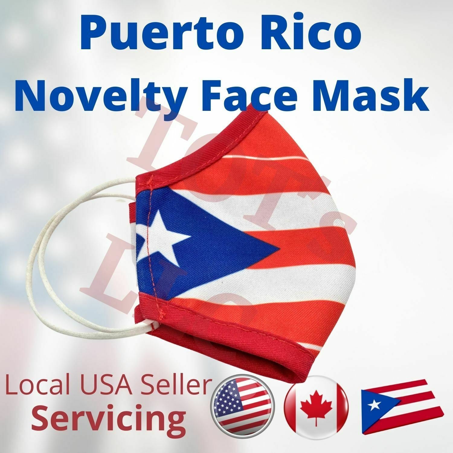 Puerto Rico Cuba Dominican Flag Novelty Face Masks One Size M/L