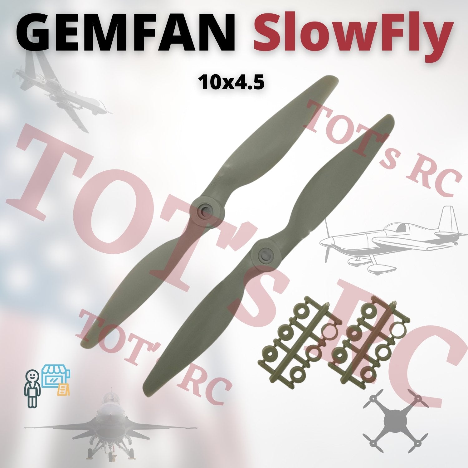 GEMFAN Slow Fly 8045, 9047, 1045 Propellers RC Plane, Fixed Wing props 3D Plane