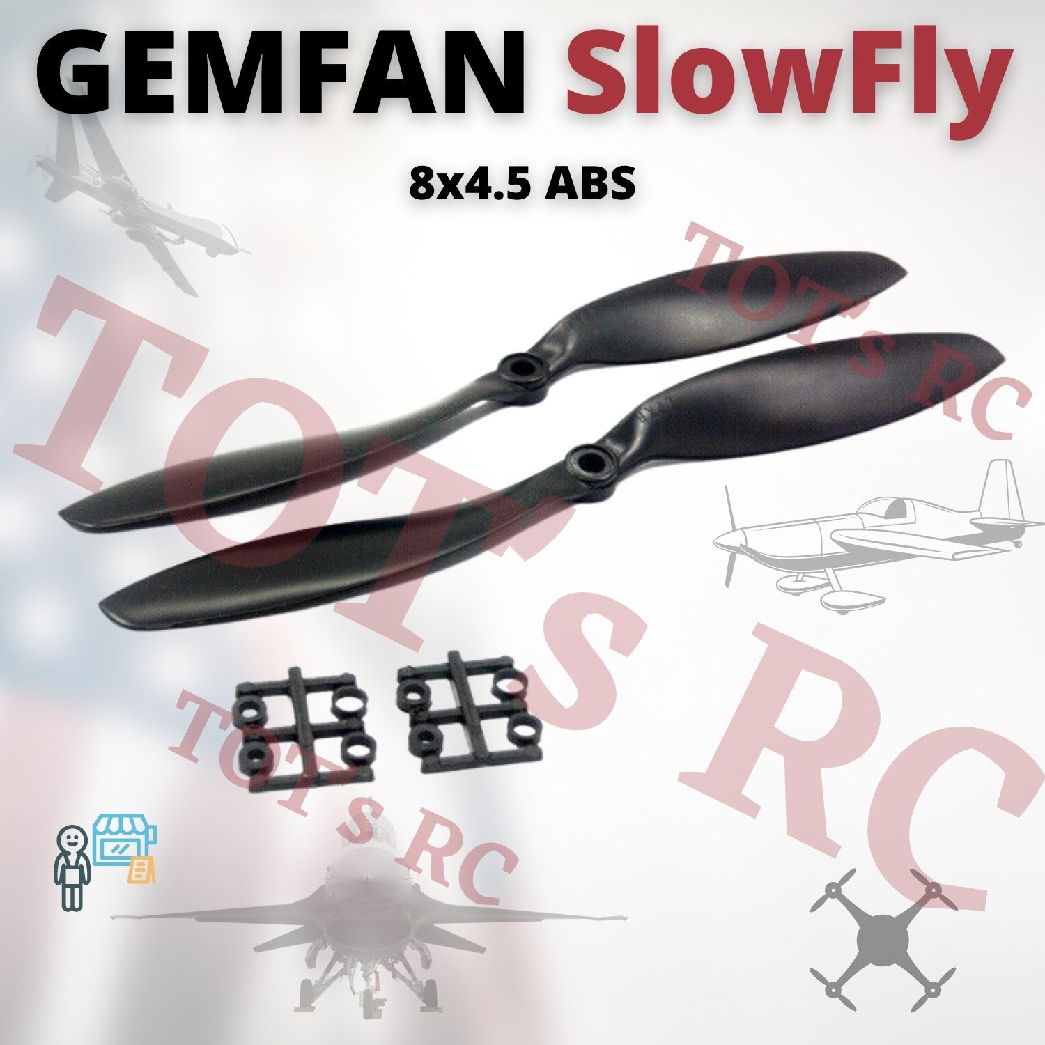 GEMFAN Slow Fly 8045, 9047, 1045 Propellers RC Plane, Fixed Wing props 3D Plane