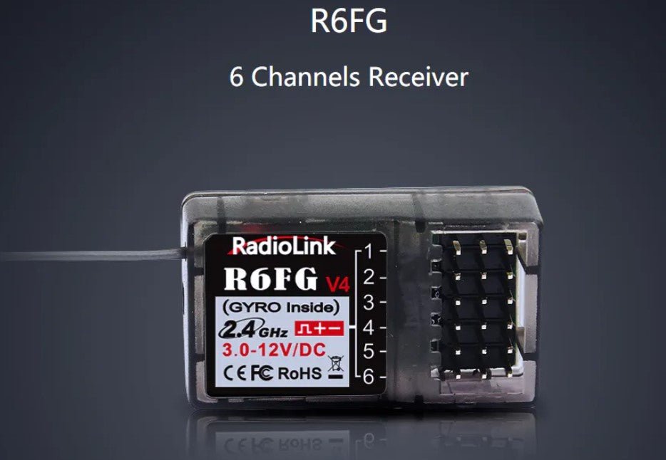 RadioLink R6FG Receivers For RC Cars, RC Boats w/Gyro
