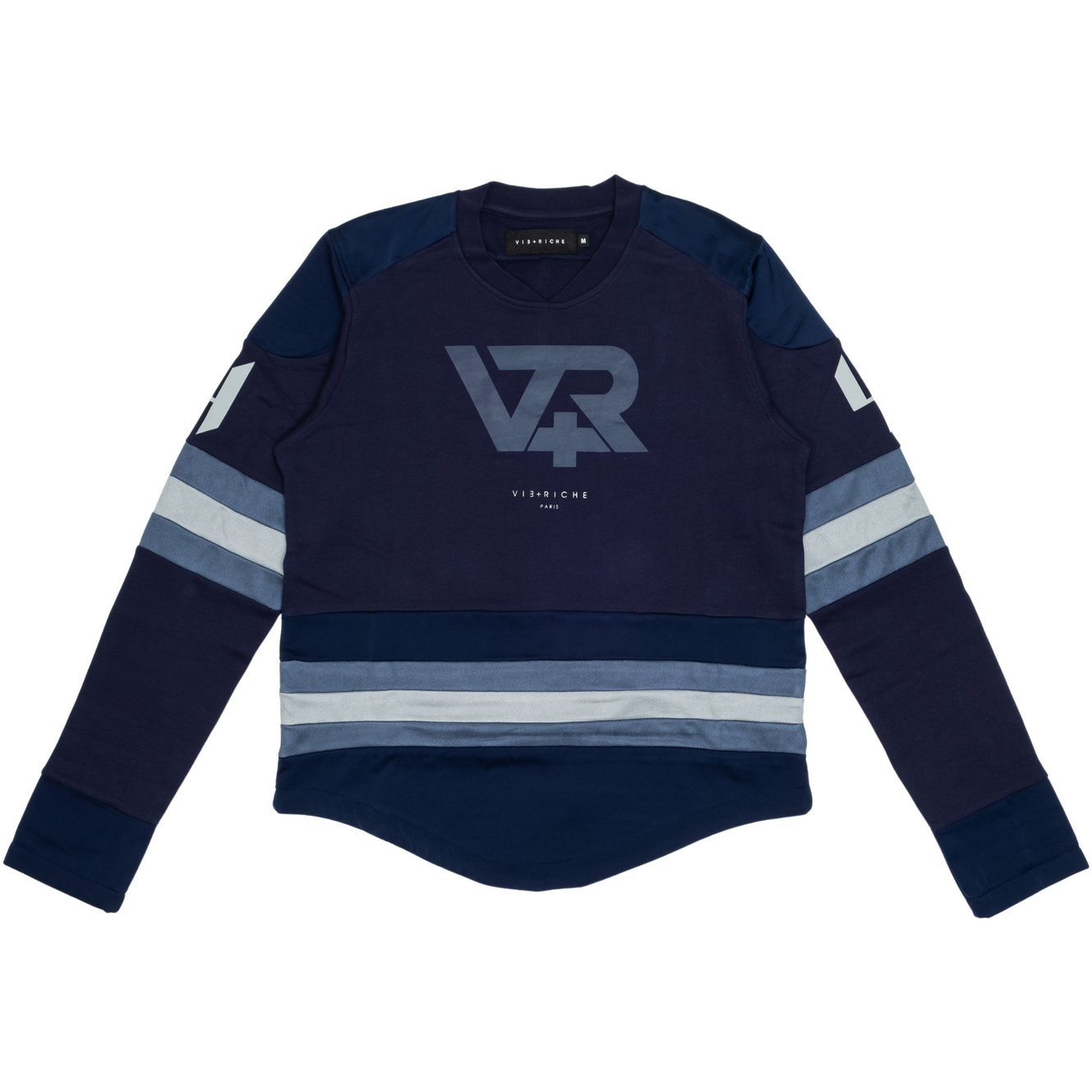 VIE RICHIE NAVY V NECK LONG SLEEVE SHIRT