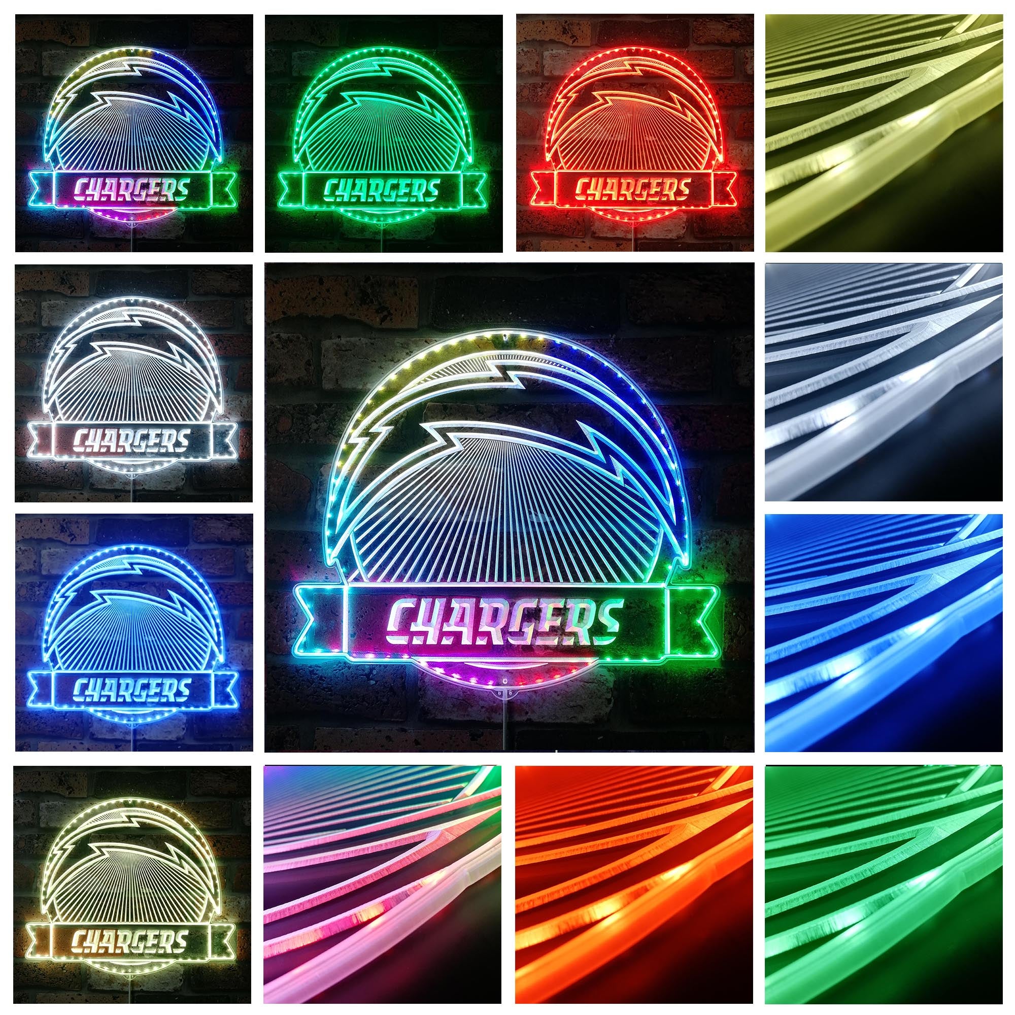 Los Angeles Chargers Dynamic RGB Edge Lit LED Sign