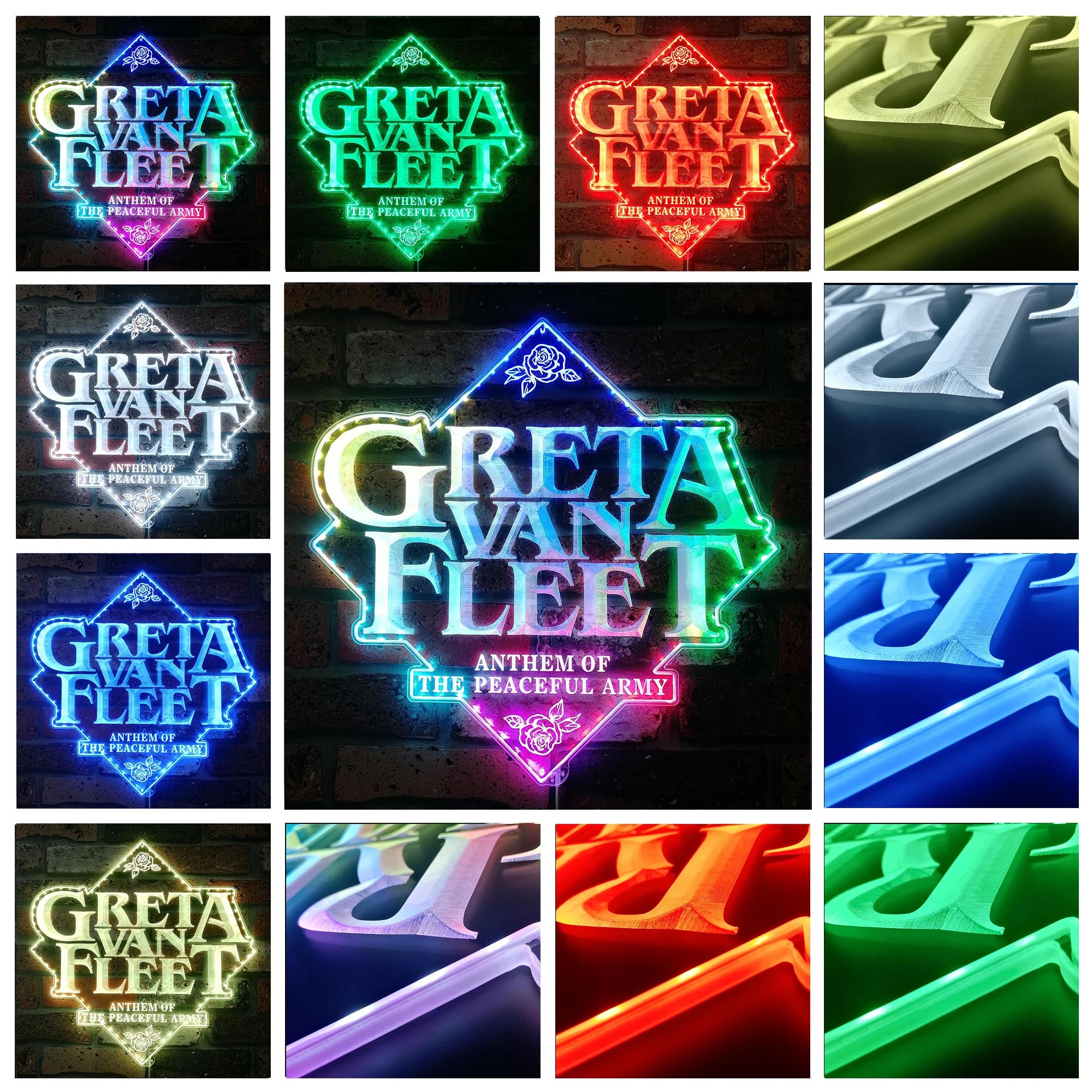 Greta Van Fleet Dynamic RGB Edge Lit LED Sign