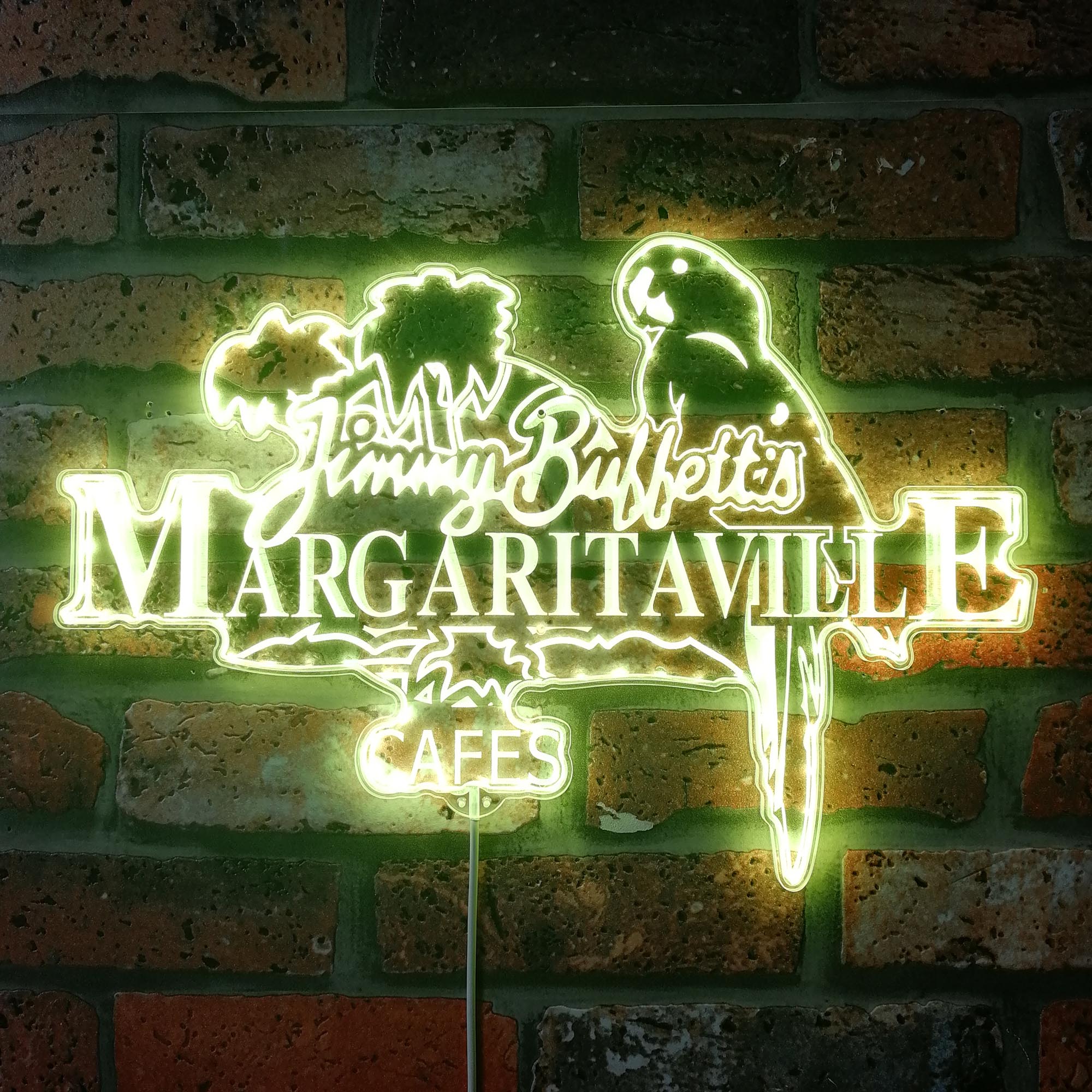 Jimmy Buffett Margaritaville Dynamic RGB Edge Lit LED Sign