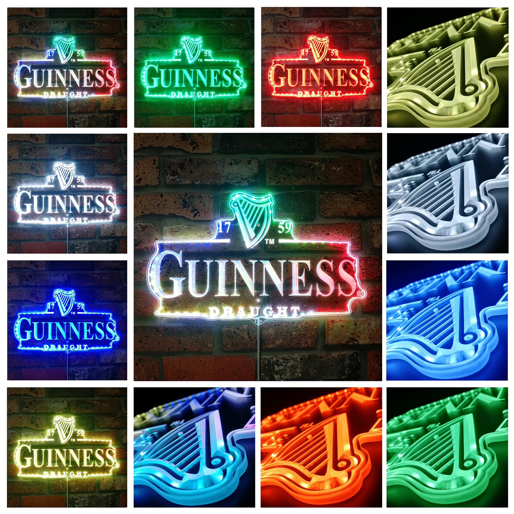 Guinness Draught Dynamic RGB Edge Lit LED Sign