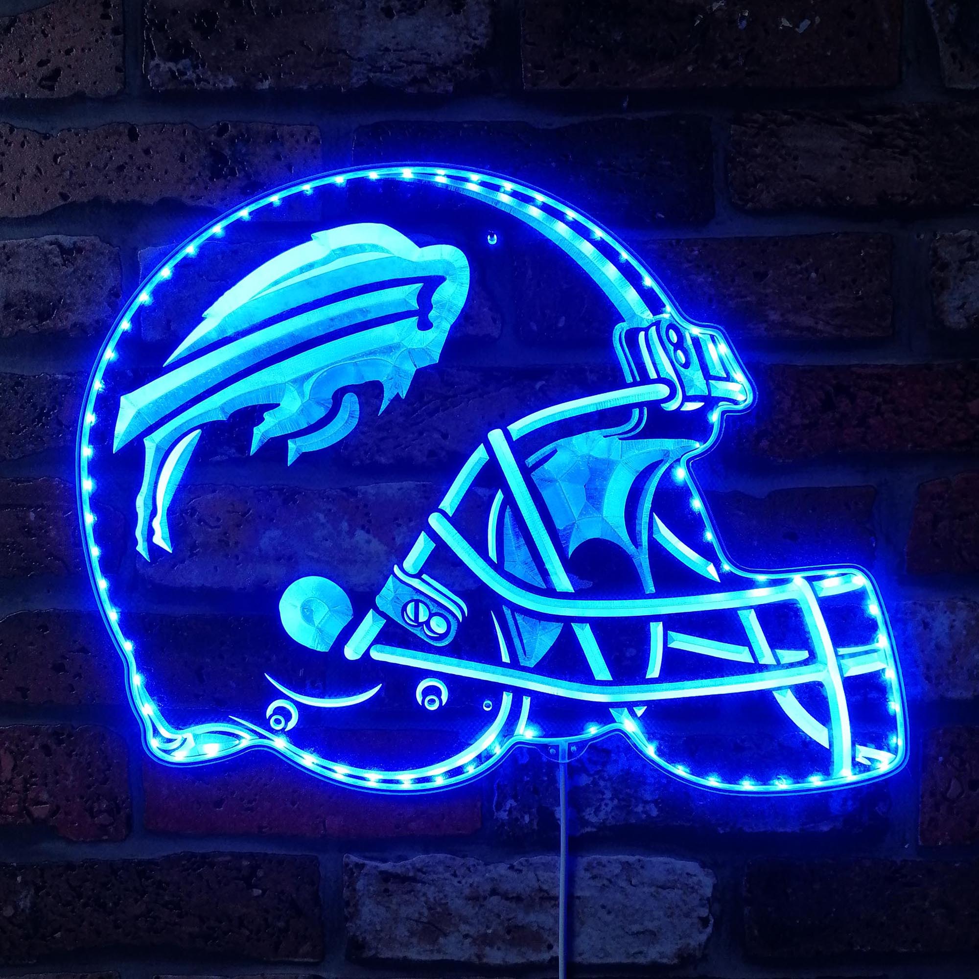 Buffalo Bills Helmet Dynamic RGB Edge Lit LED Sign