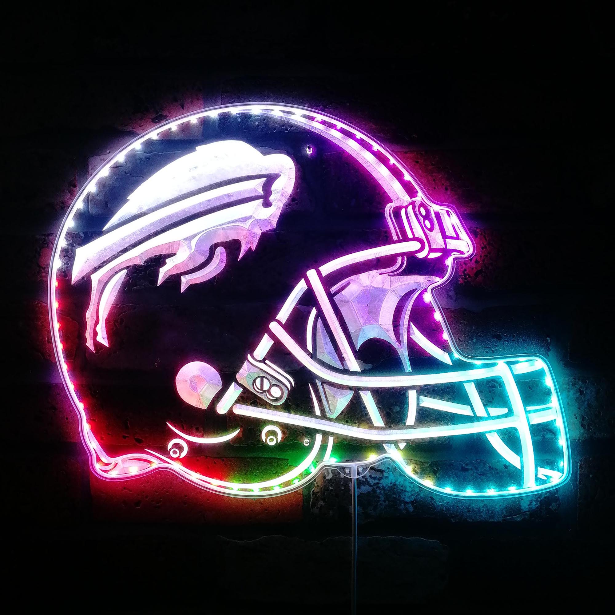 Buffalo Bills Helmet Dynamic RGB Edge Lit LED Sign