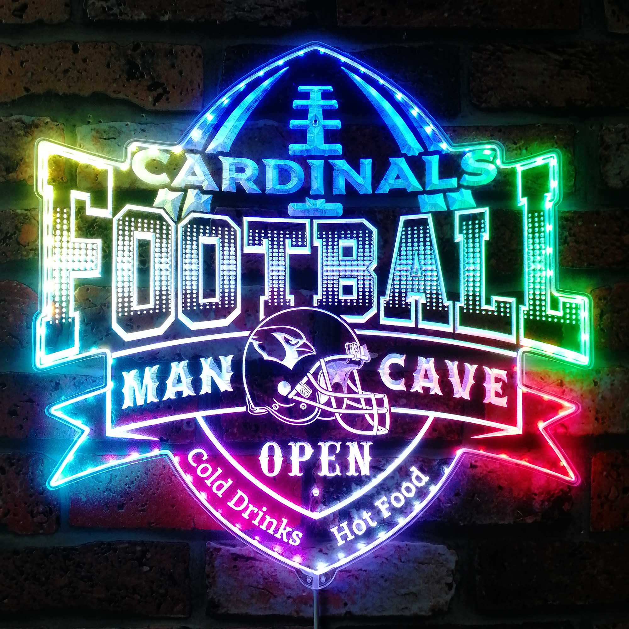 Arizona Cardinals Man Cave Dynamic RGB Edge Lit LED Sign
