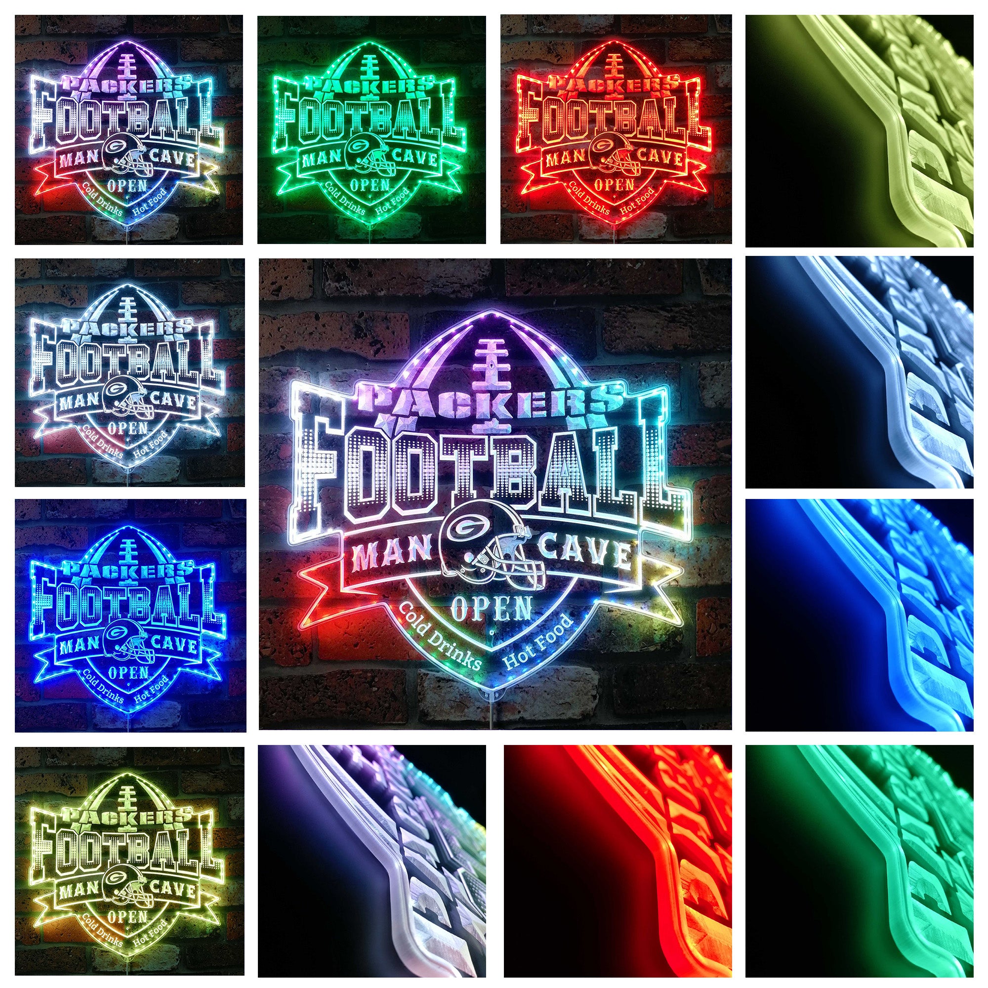 Green Bay Packers Dynamic RGB Edge Lit LED Sign