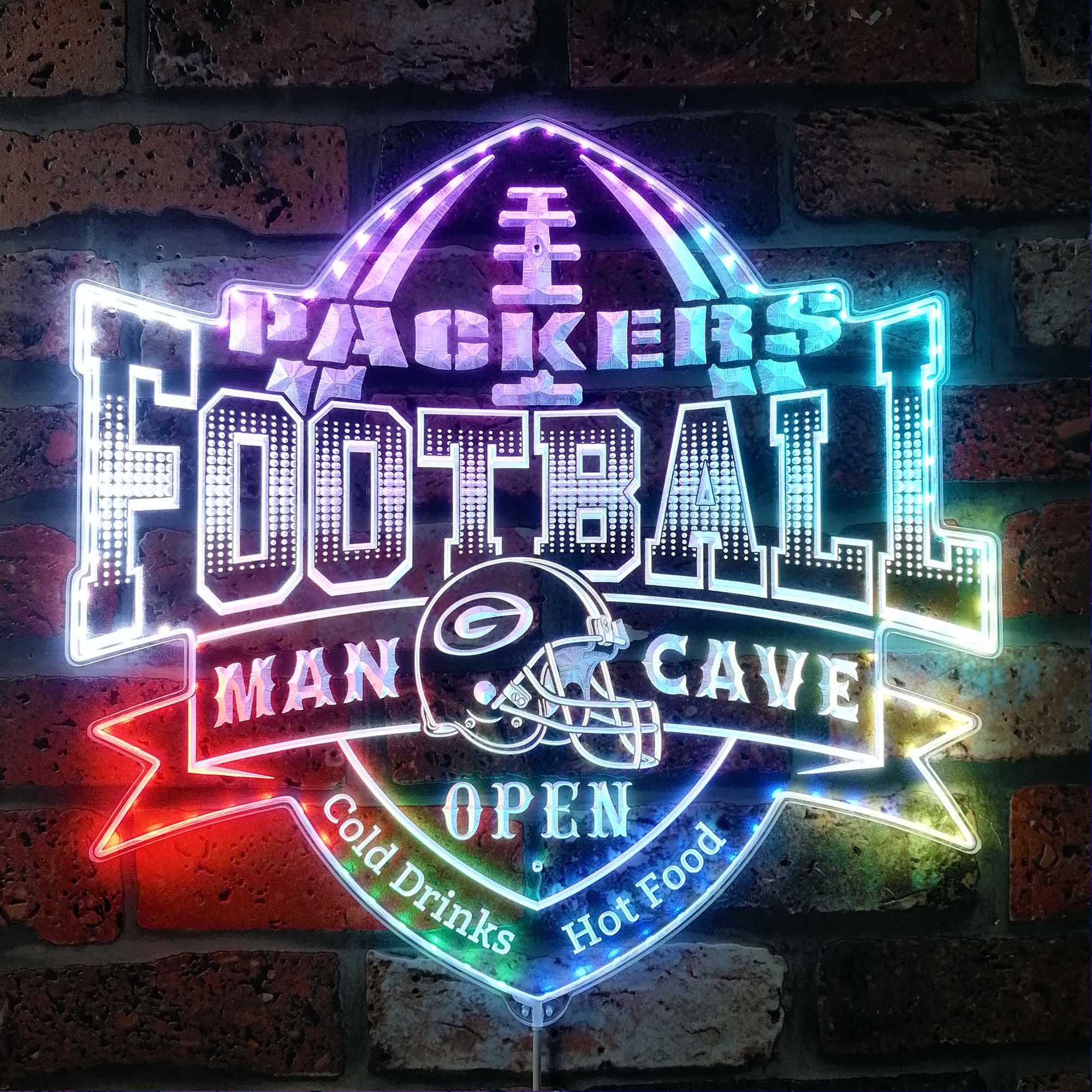 Green Bay Packers Dynamic RGB Edge Lit LED Sign