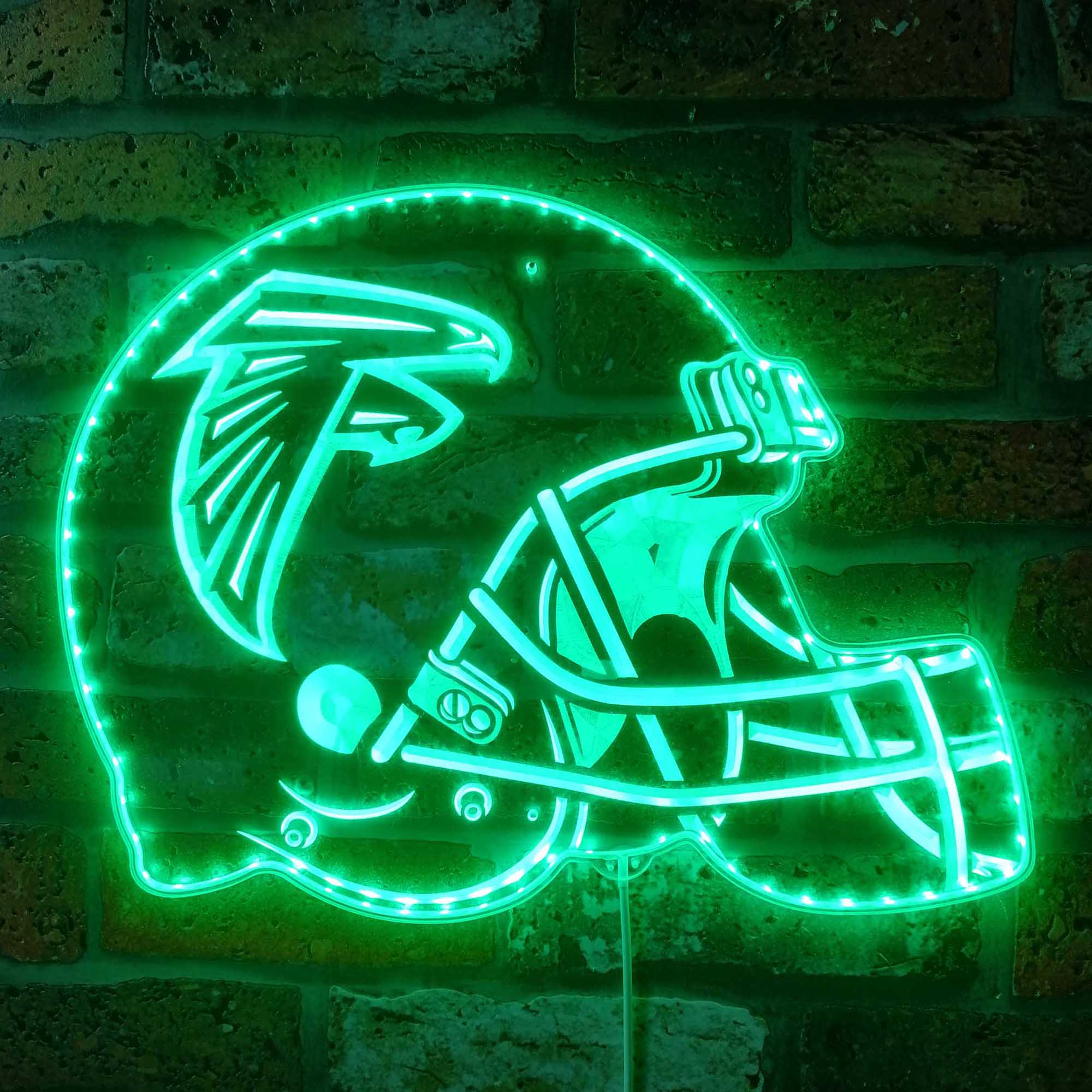 NFL Helmet Atlanta Falcons Football Dynamic RGB Edge Lit LED Sign