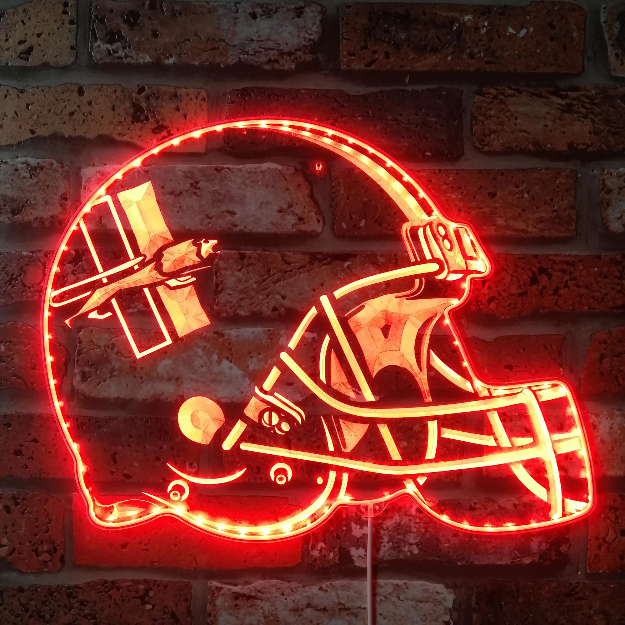 NFL Helmet Detroit Lions Football Dynamic RGB Edge Lit LED Sign