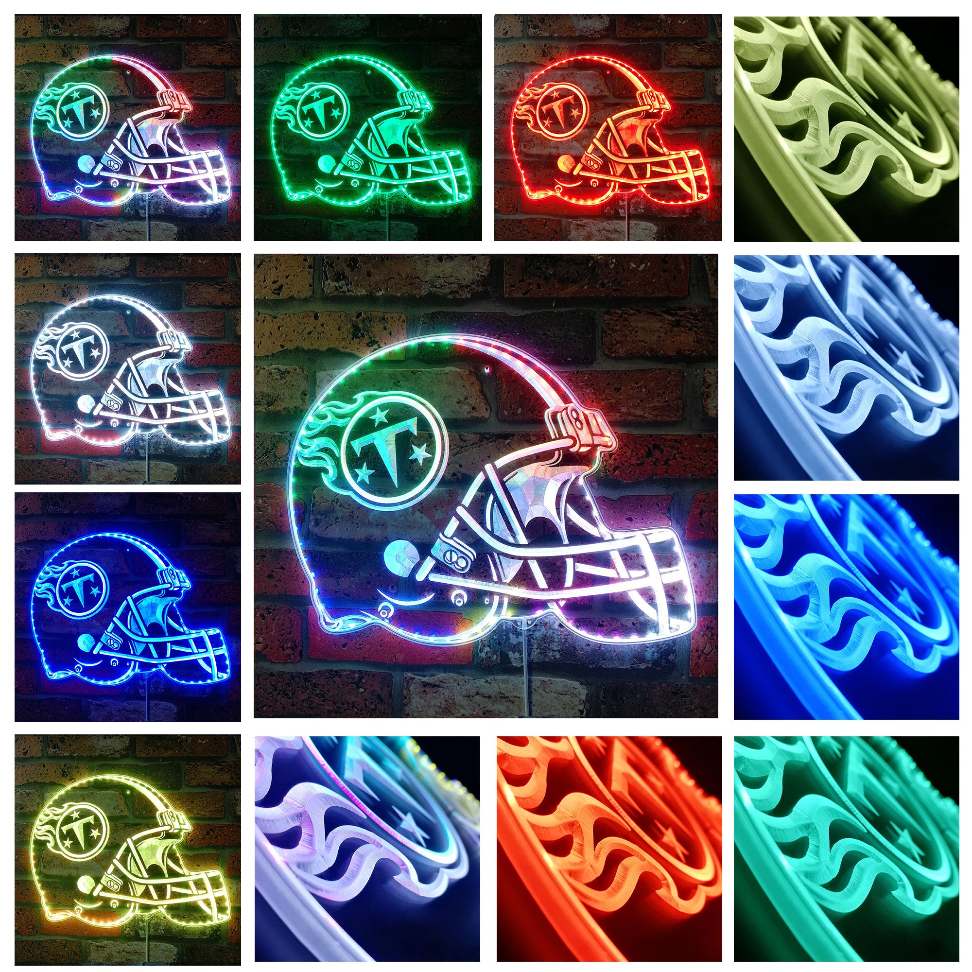 NFL Helmet Tennessee Titans Dynamic RGB Edge Lit LED Sign