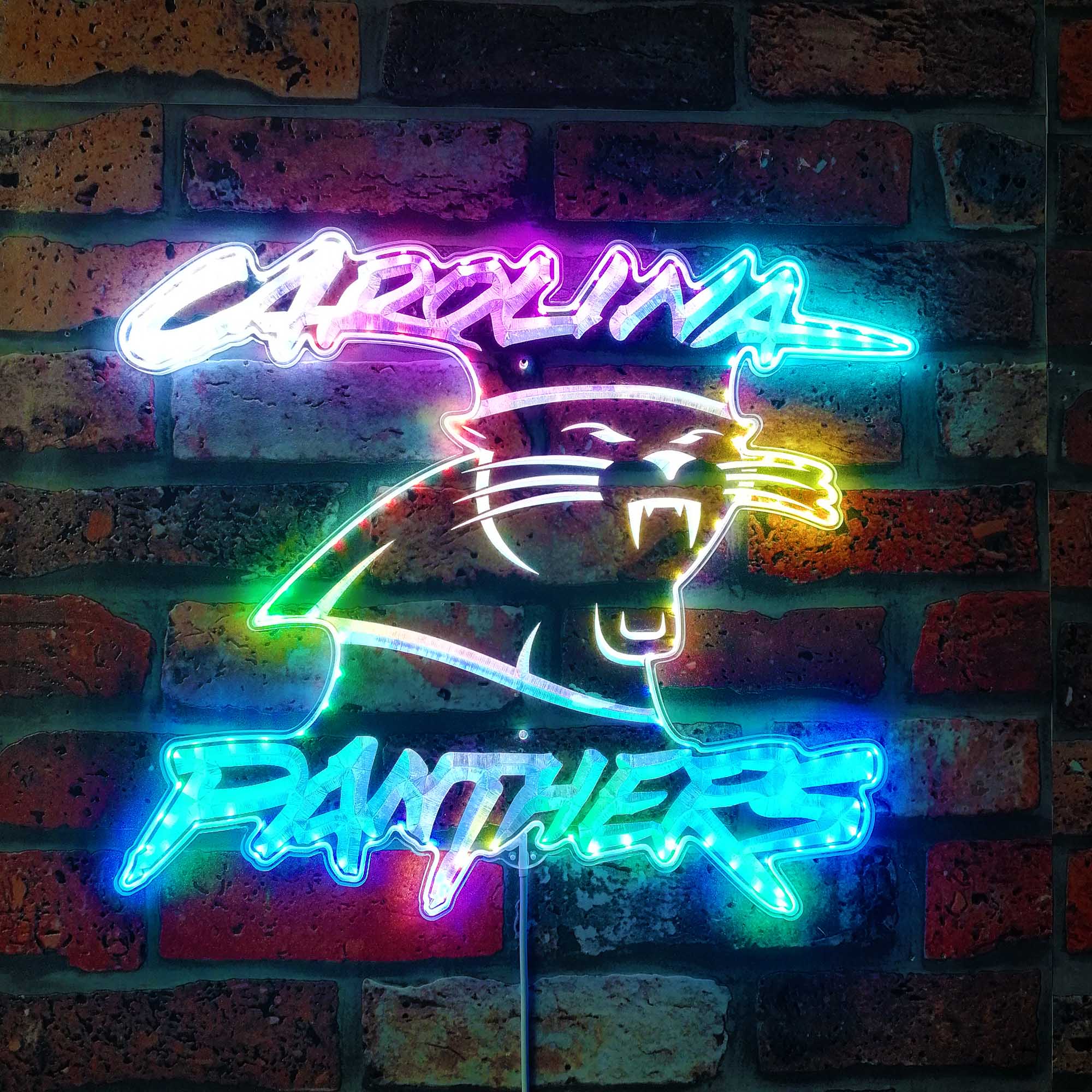 Carolina Panthers Dynamic RGB Edge Lit LED Sign