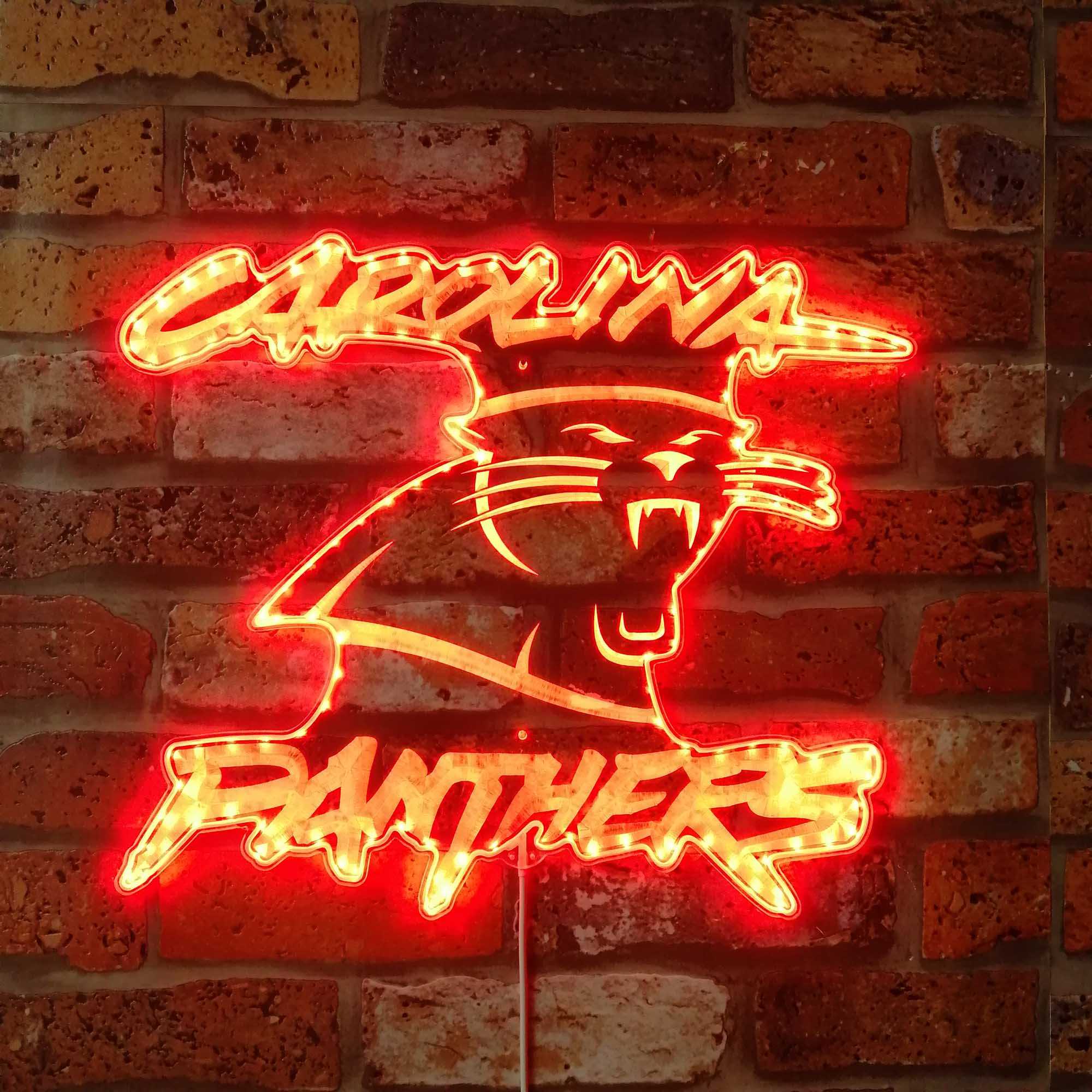 Carolina Panthers Dynamic RGB Edge Lit LED Sign