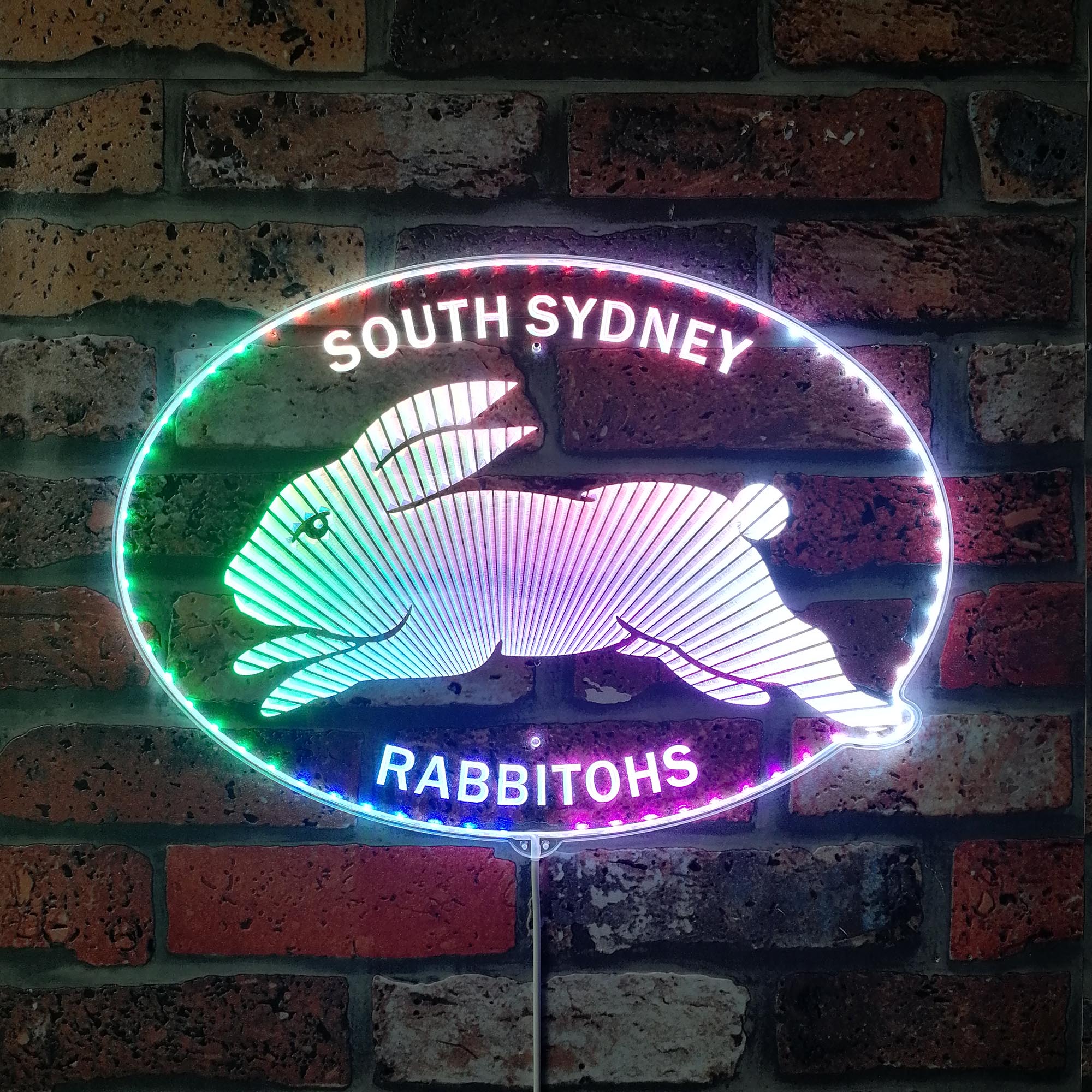 South Sydney Rabbitohs Dynamic RGB Edge Lit LED Sign